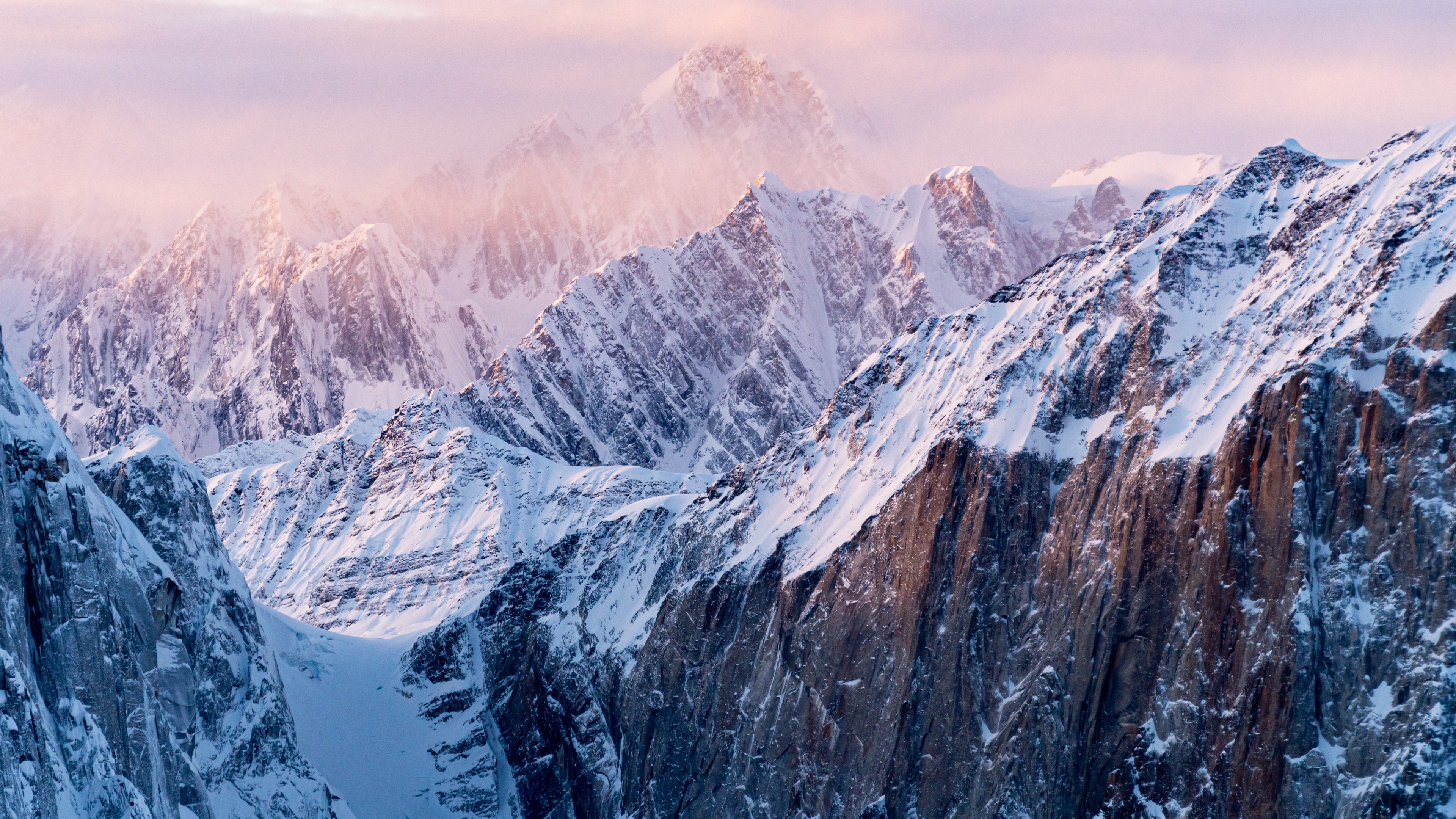 Alps mountains Wallpaper 4K, Snow covered, Summer, 5K