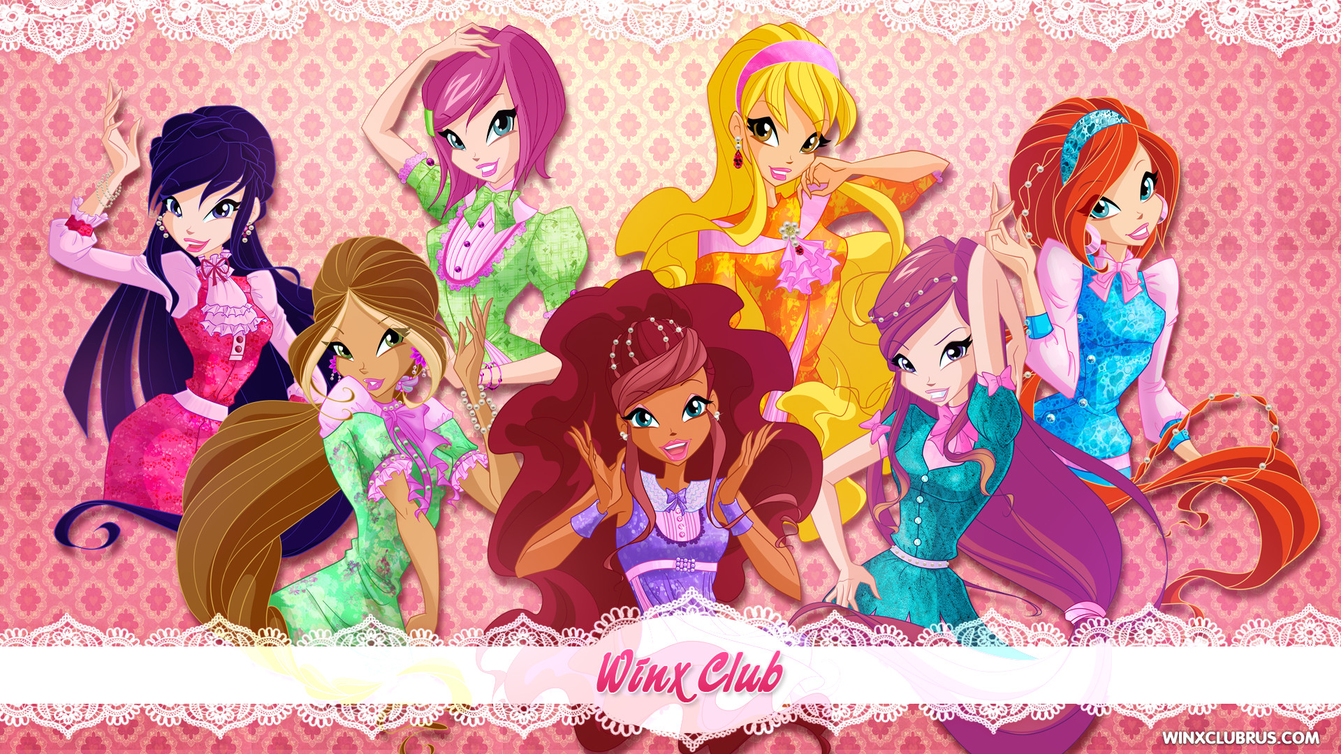 Winx Club Fairies Unite: HD Wallpaper of Bloom, Stella, Musa & Friends