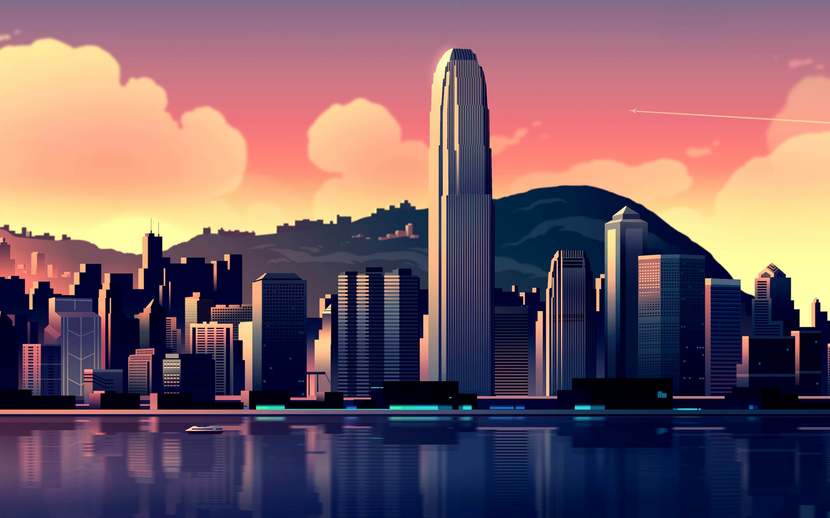 Hong Kong Wallpaper 4K, Illustration