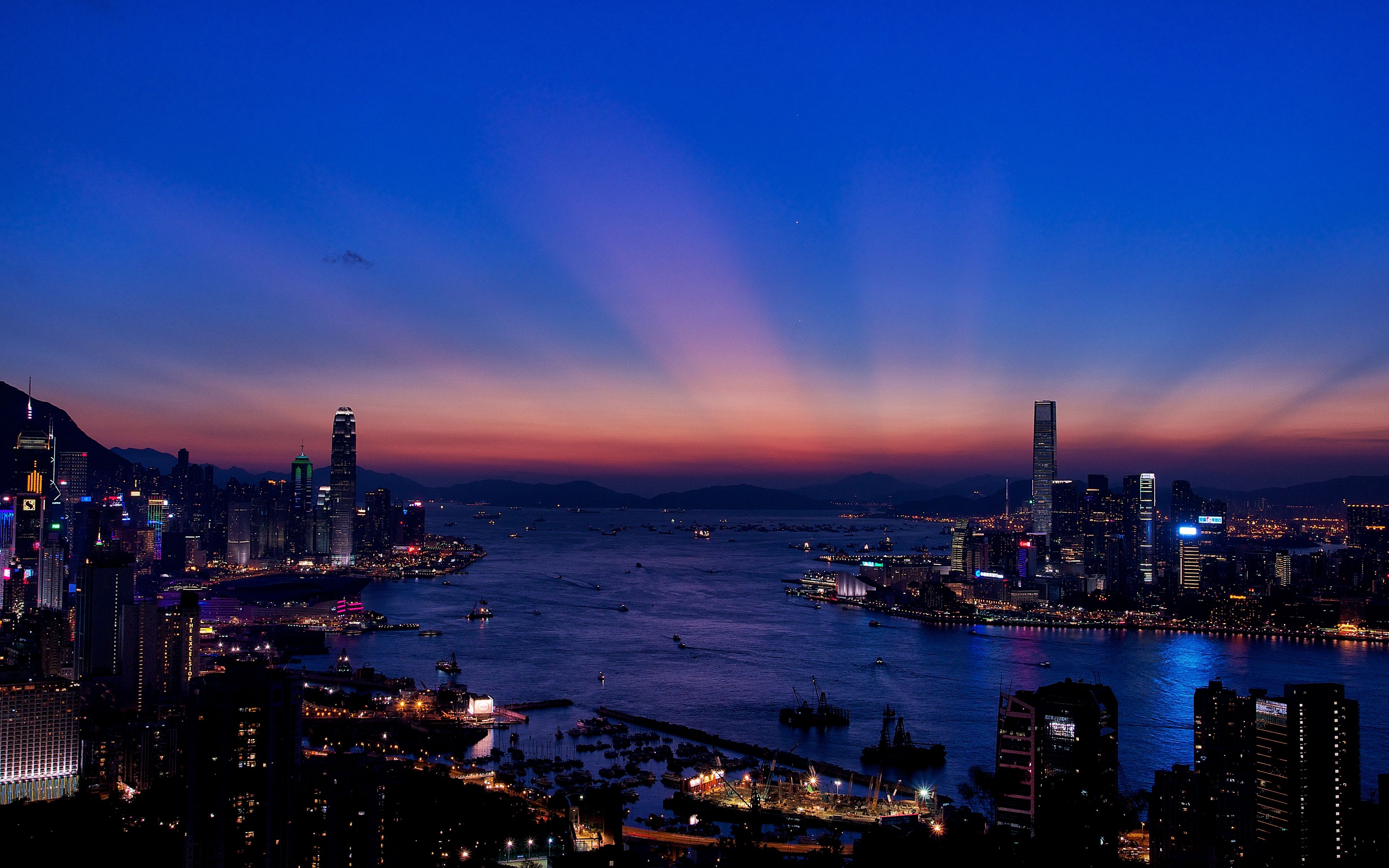 Download wallpaper 3840x2400 hong kong