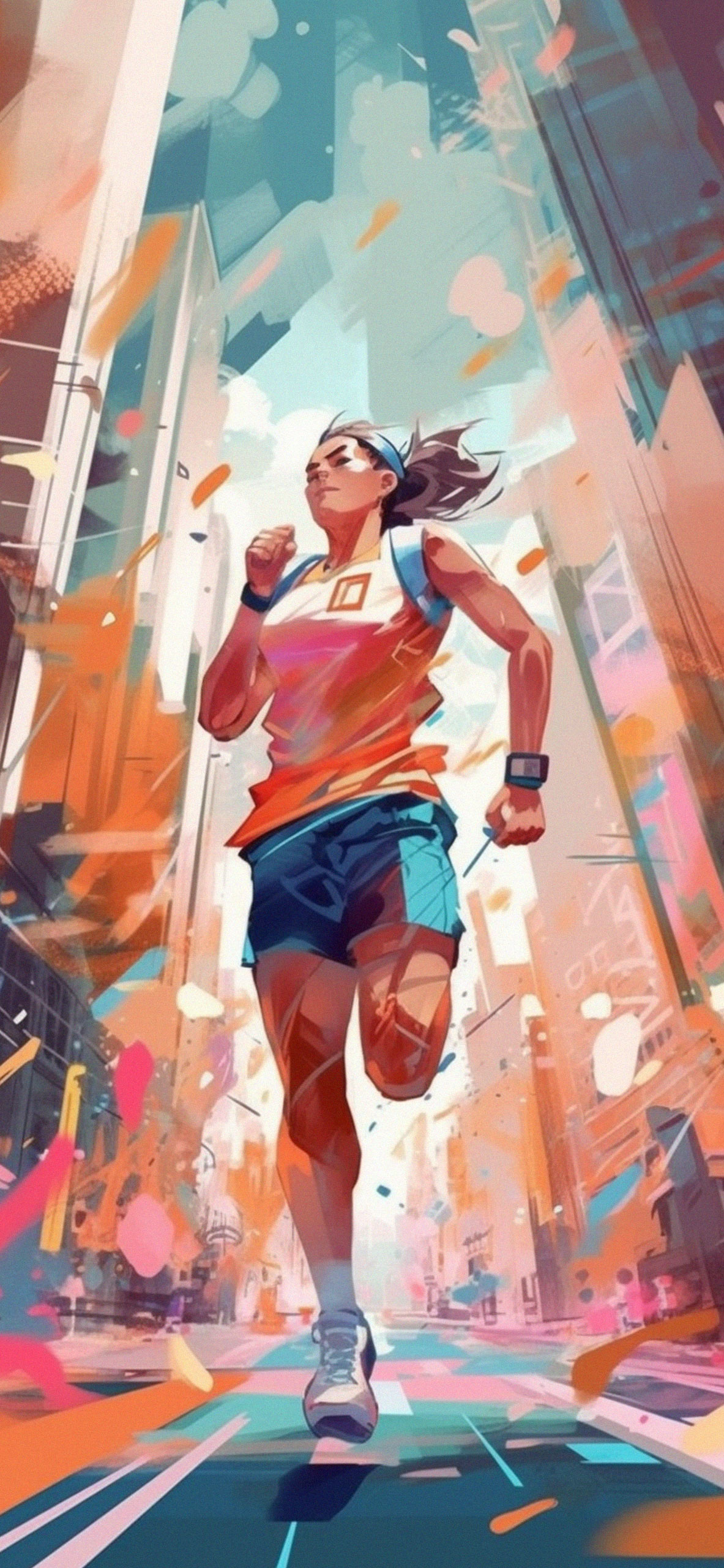 Running Girl Art Wallpaper