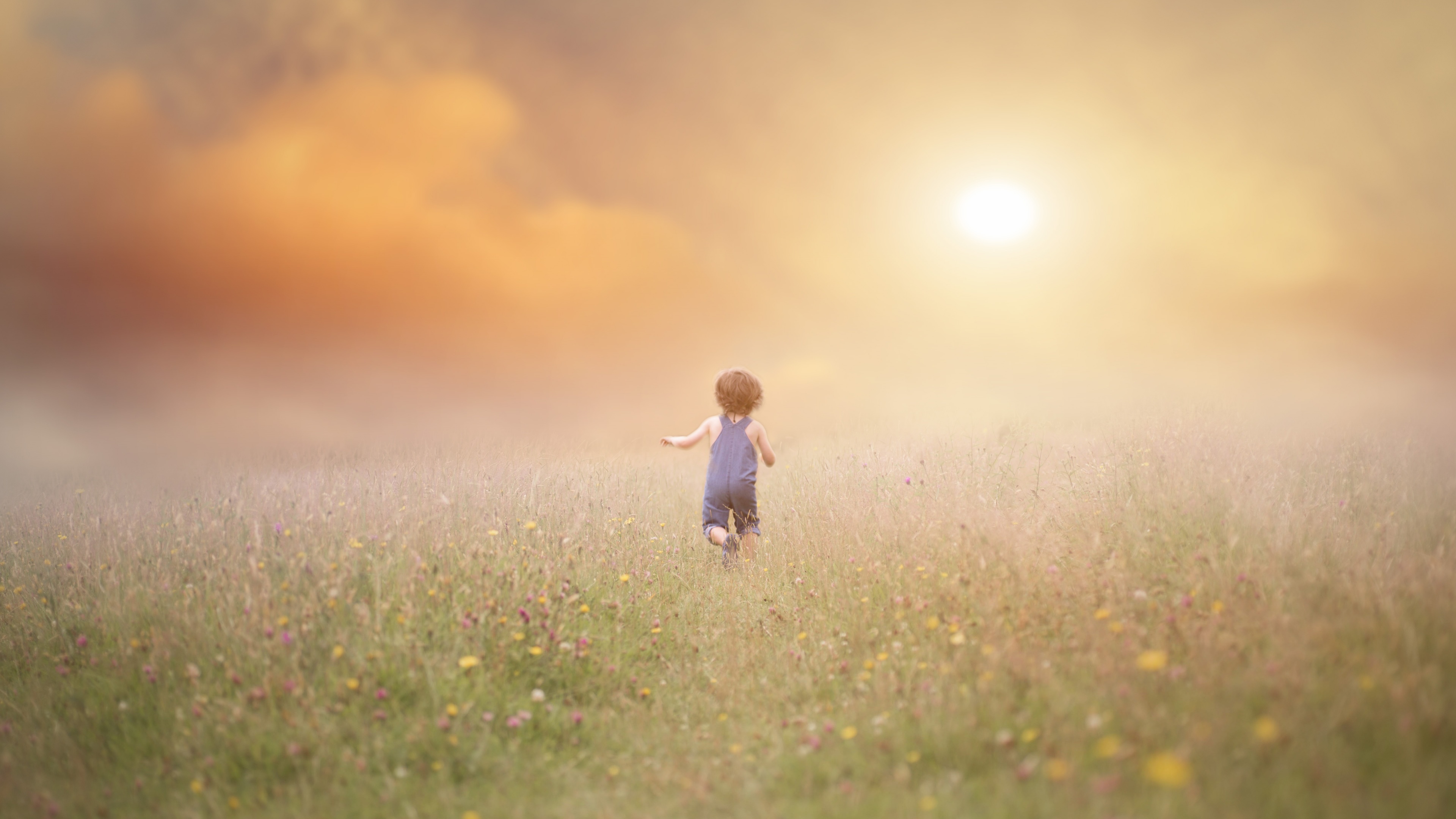 Cute boy Wallpaper 4K, Child, Running