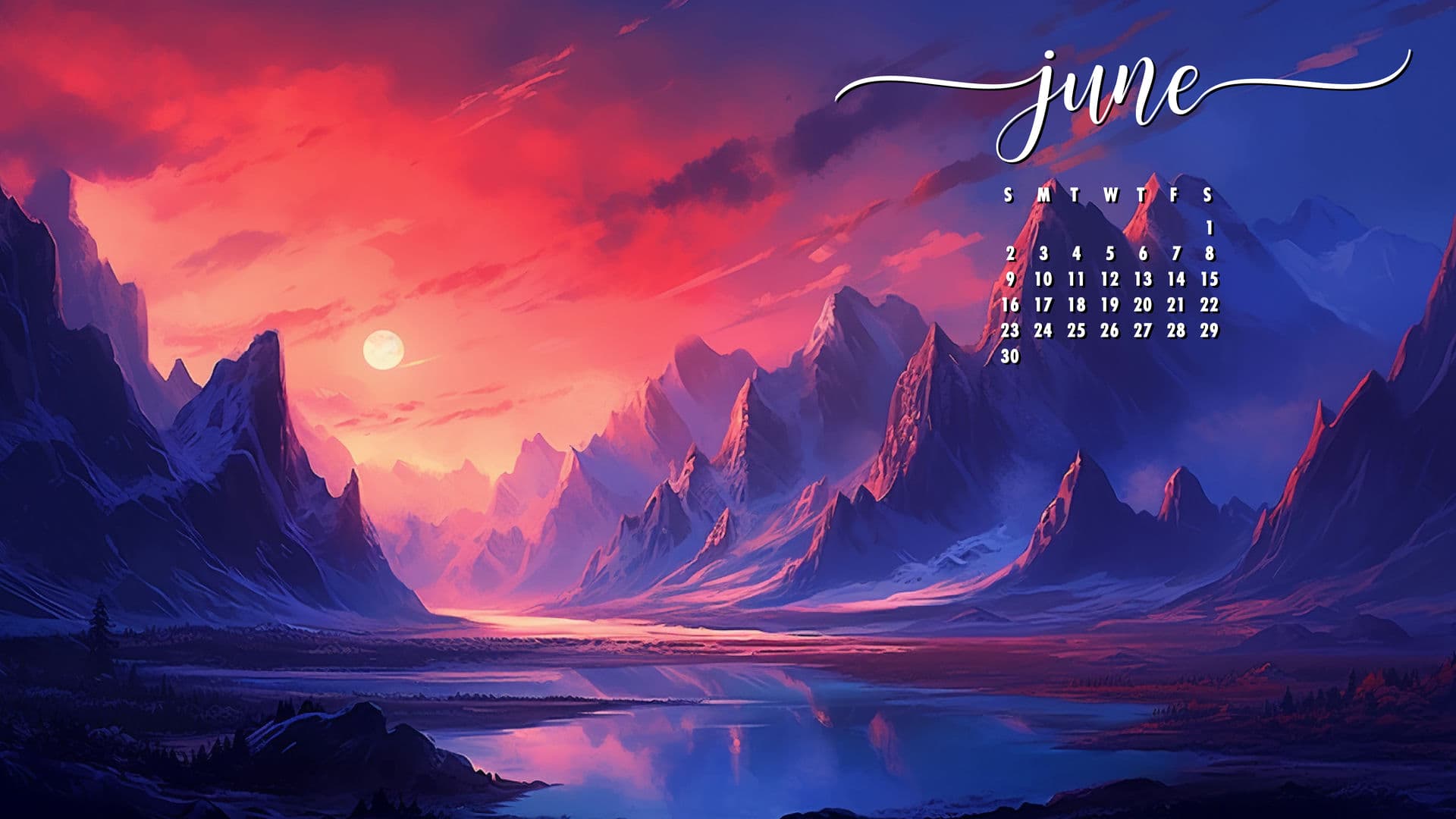 Free June 2024 Calendar Wallpaper