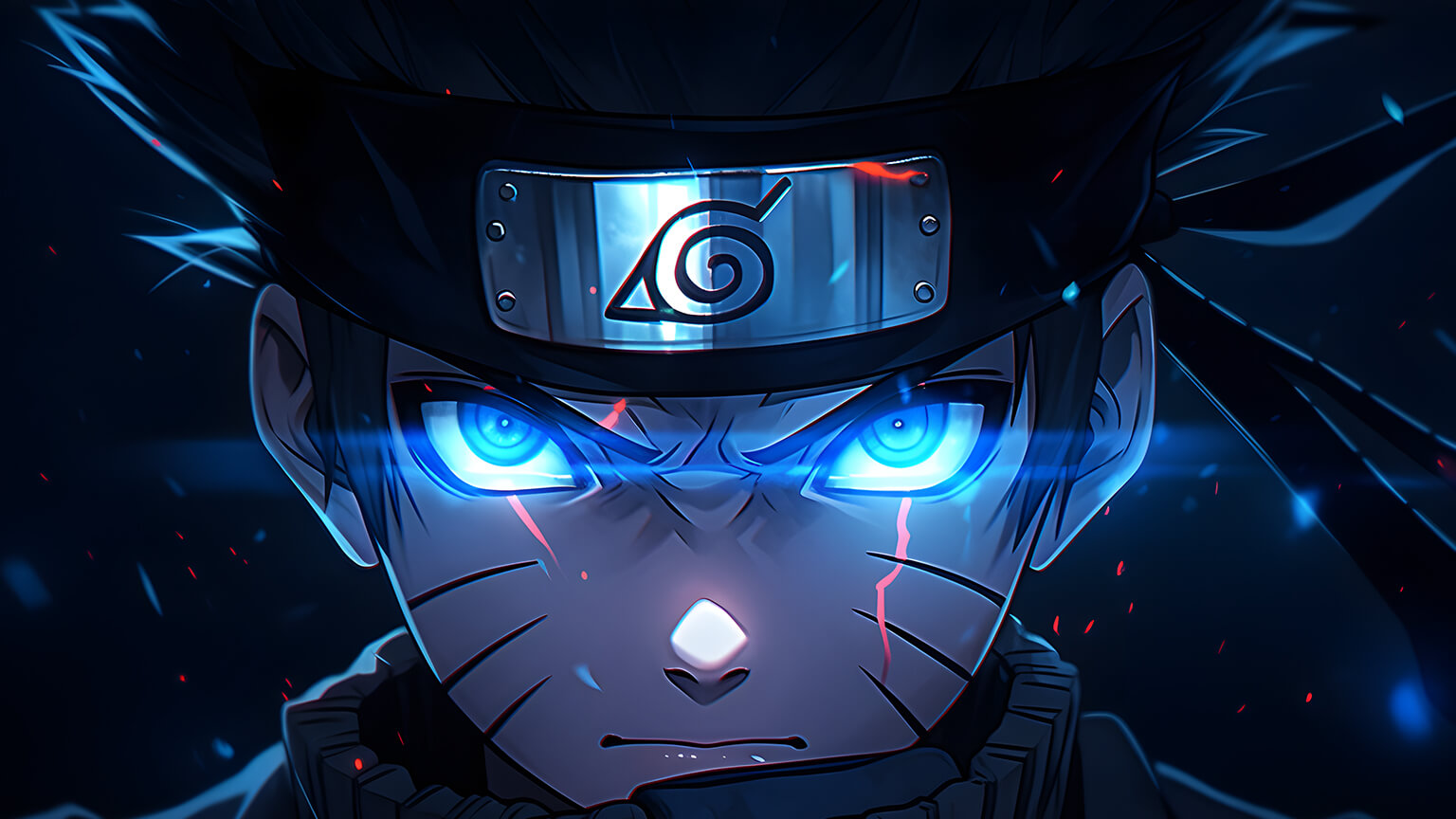 Naruto Uzumaki Blue Glowing Eyes