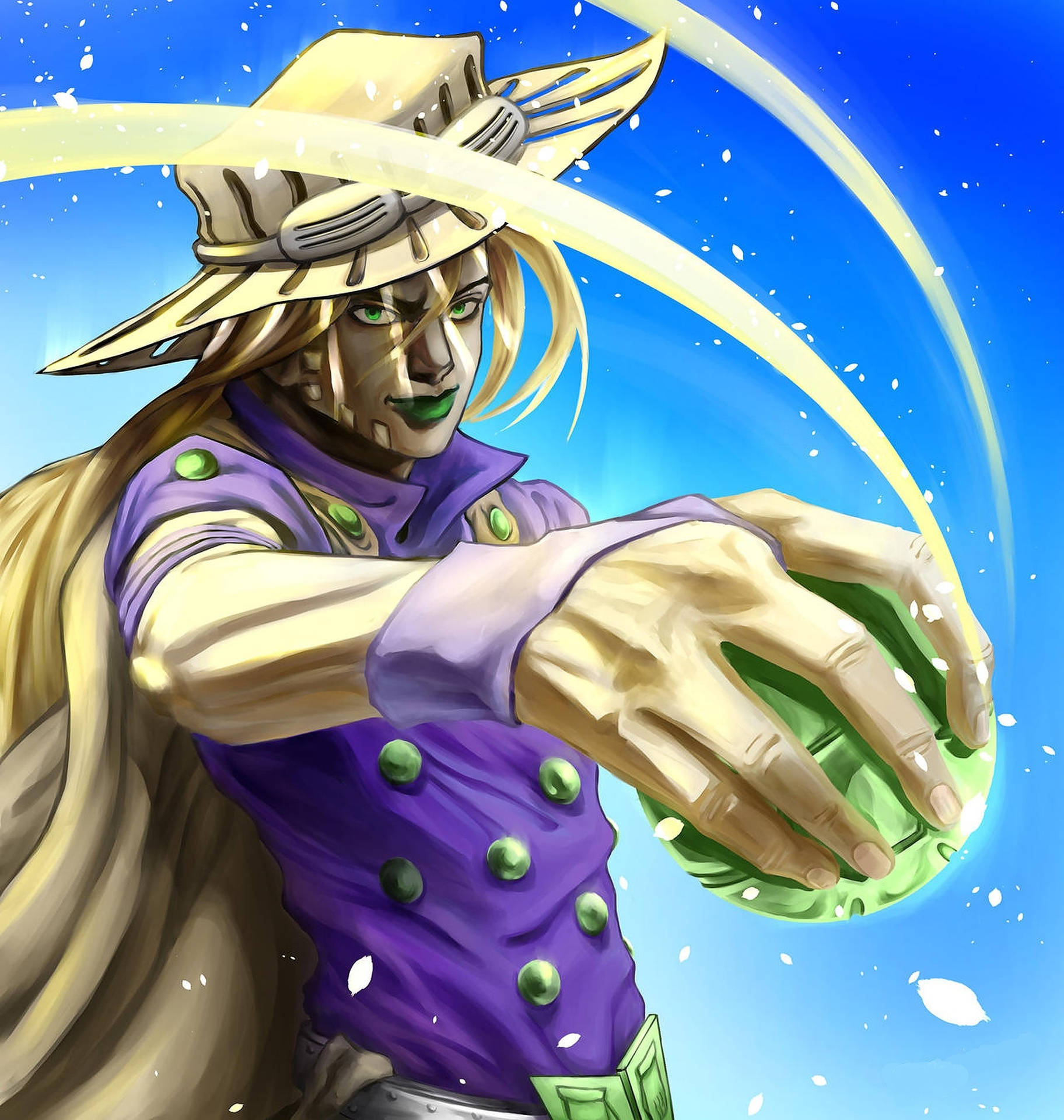 Download Gyro Zeppeli Clutching A Ball