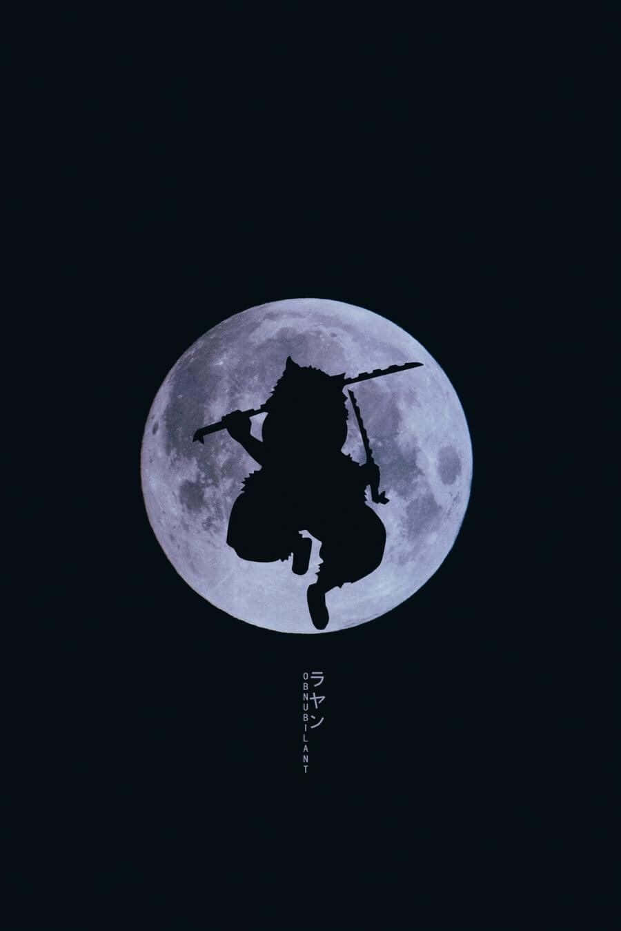 Samurai In Front Of The Moon Wallpaper