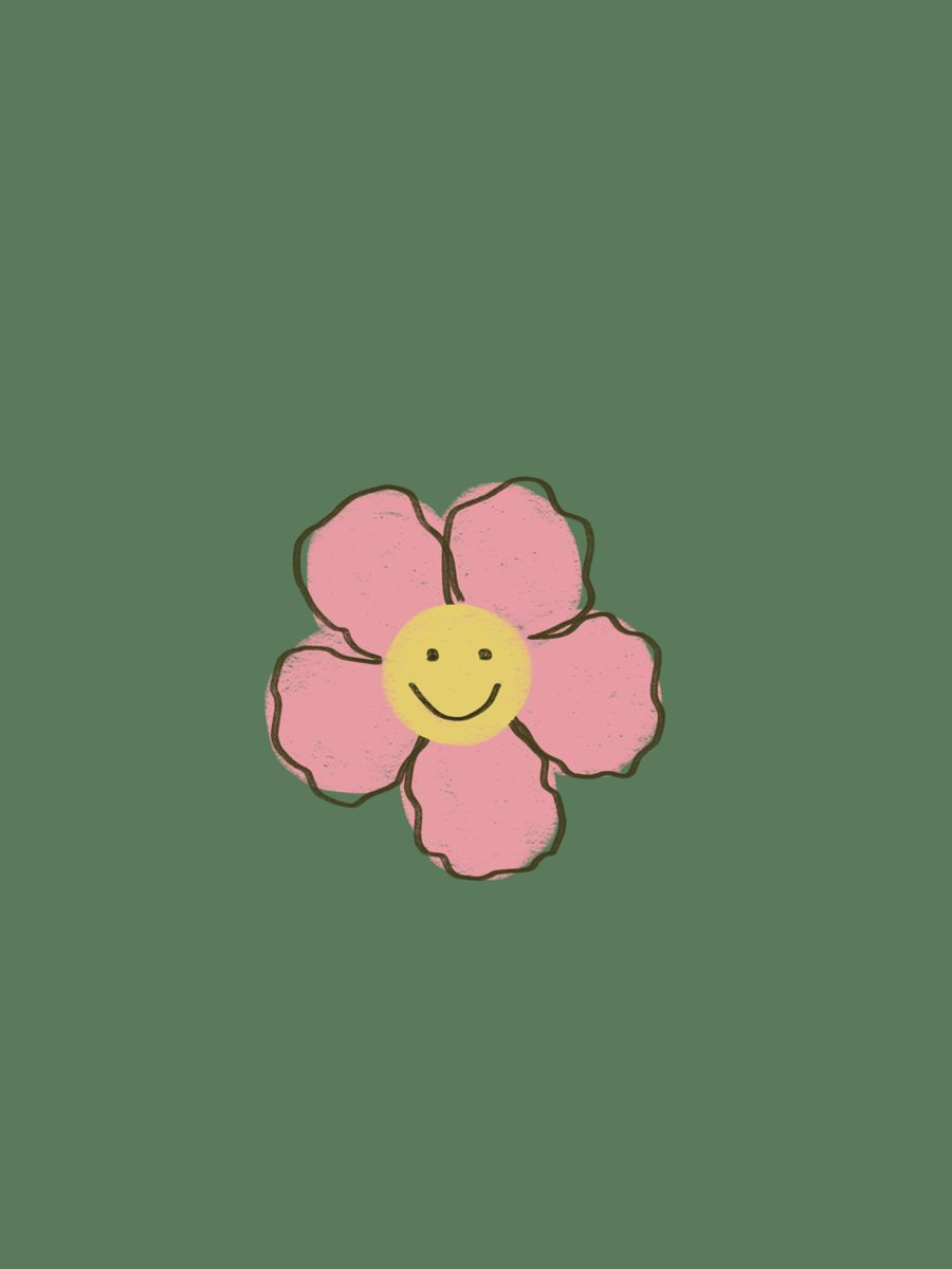 happy flower wallpaper. Pink and green