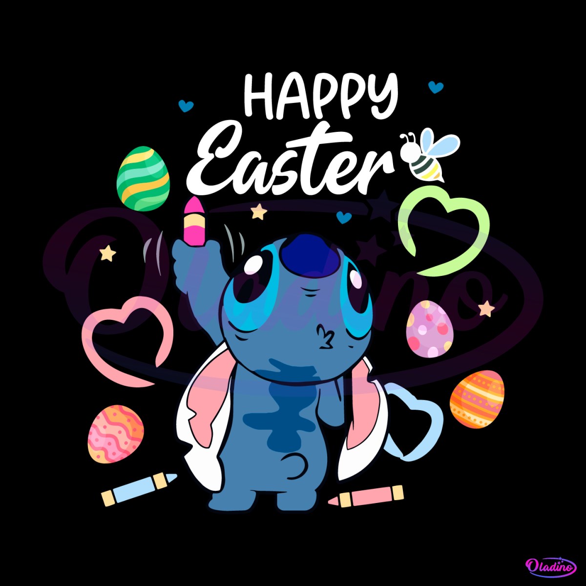 Disney Stitch Happy Easter SVG
