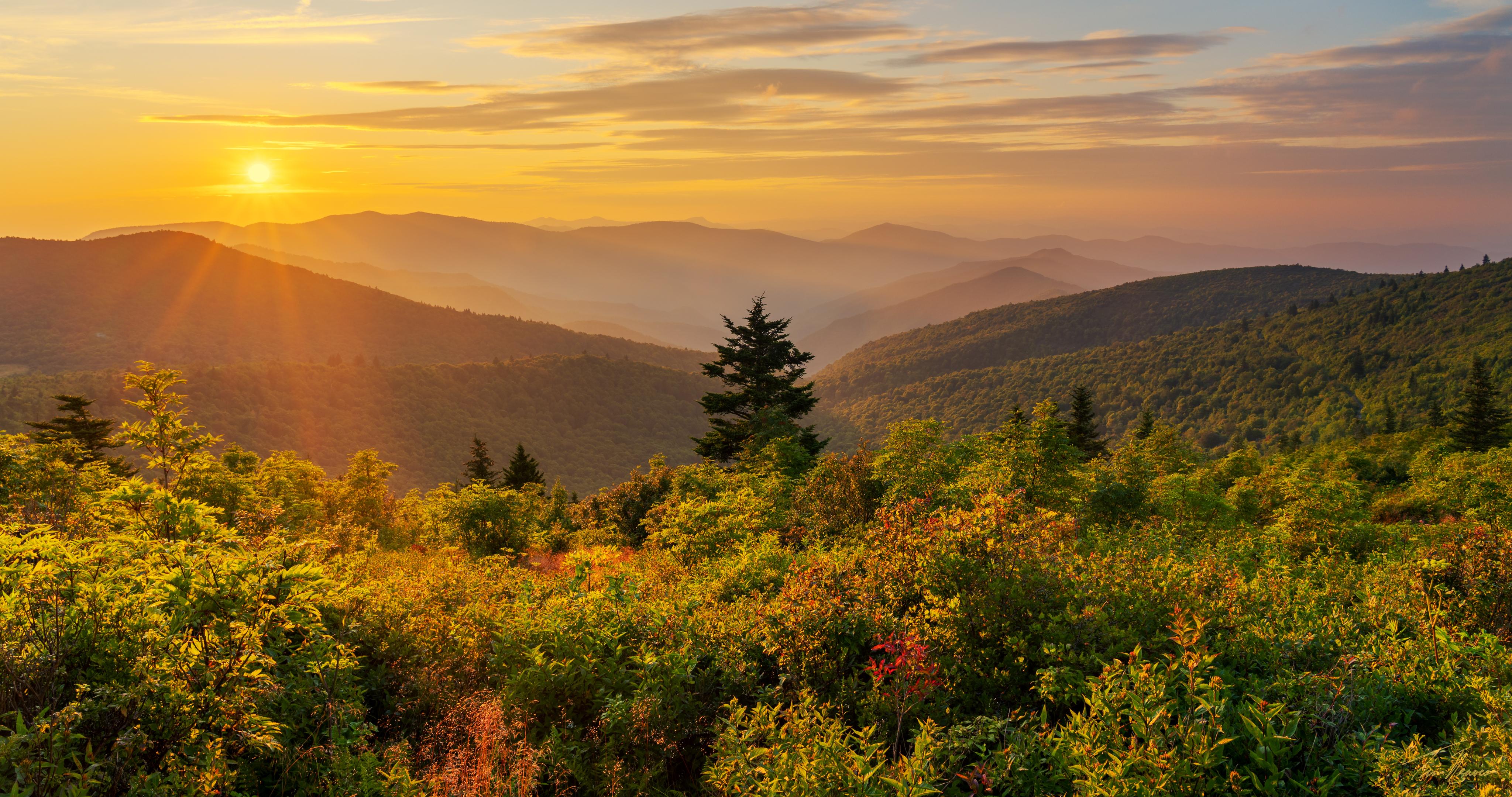 4K Blue Ridge Mountain sunset [OC][4096