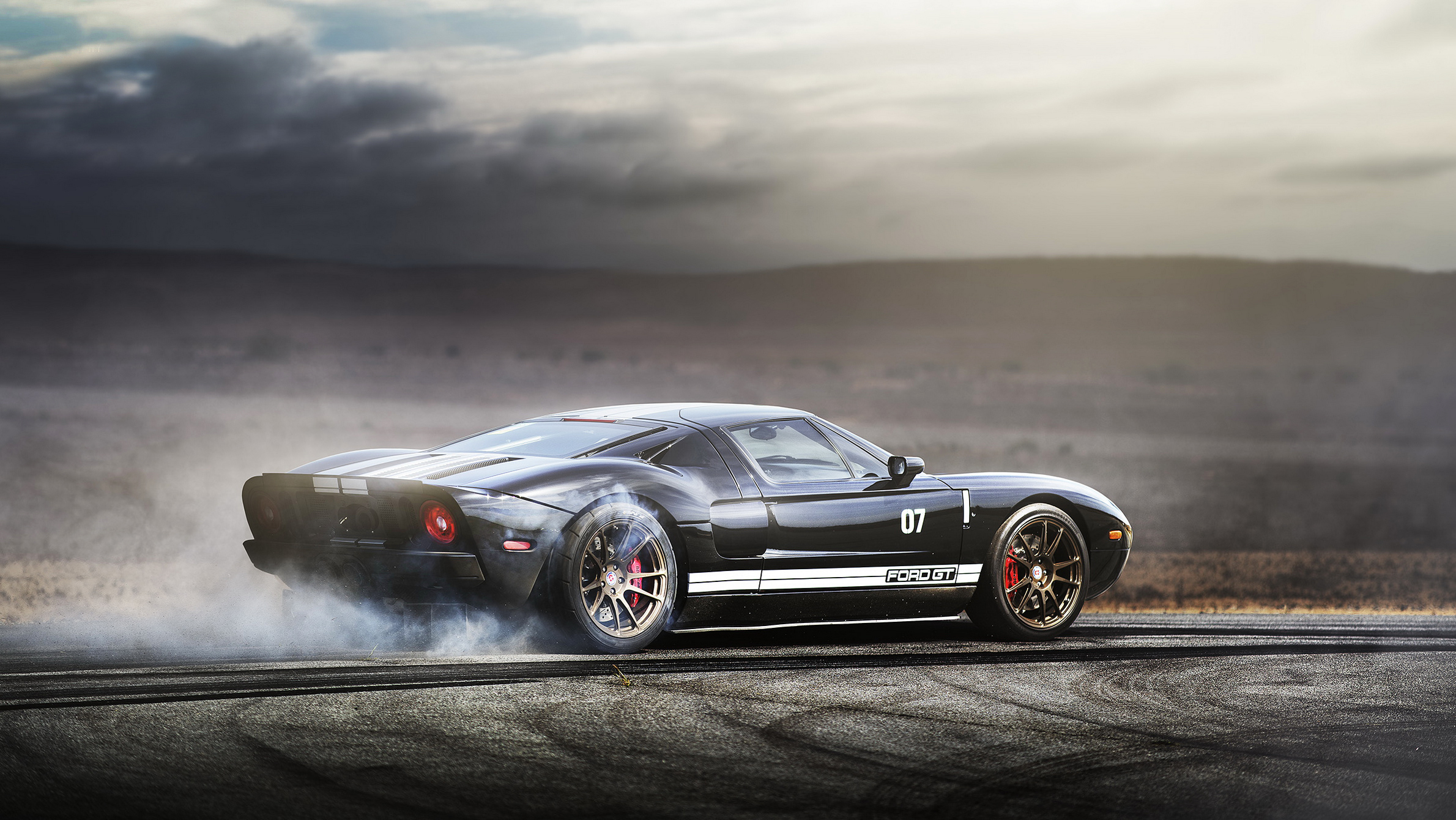 Wallpaper supercar, burnout, ford gt for mobile and desktop, section ford, resolution 2380x1340