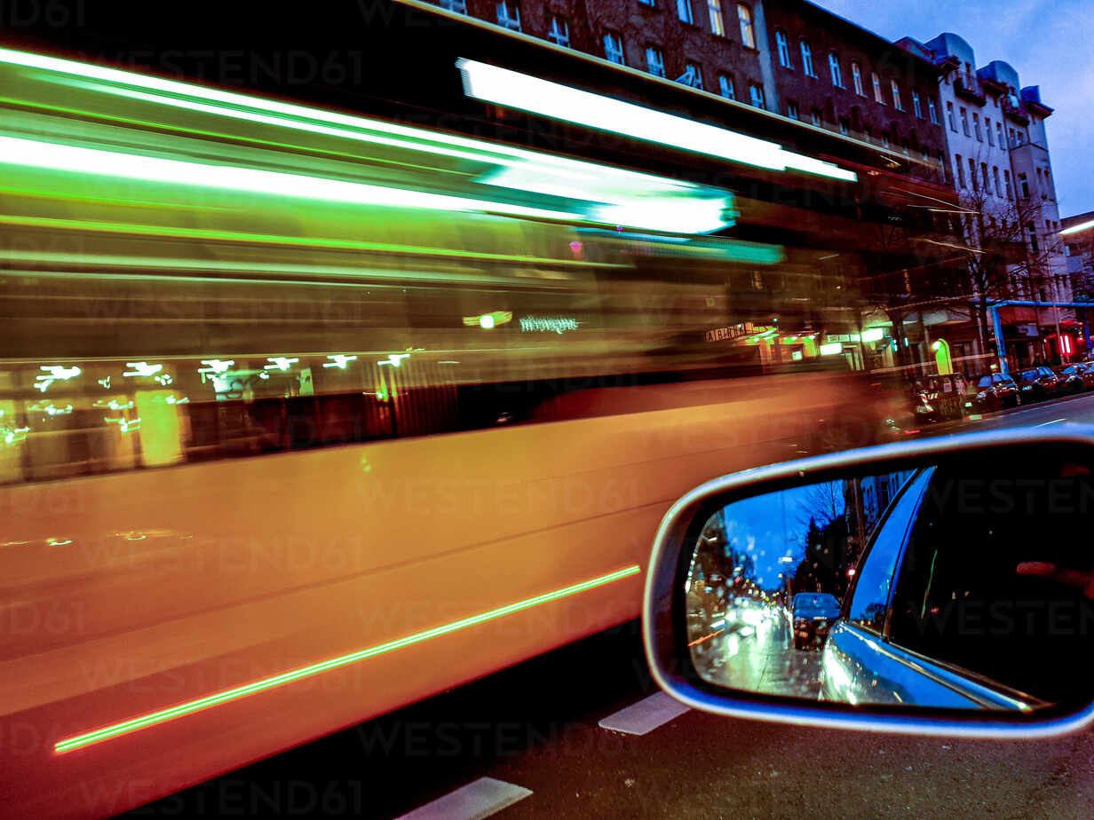 Germany, Berlin, Side mirror of car