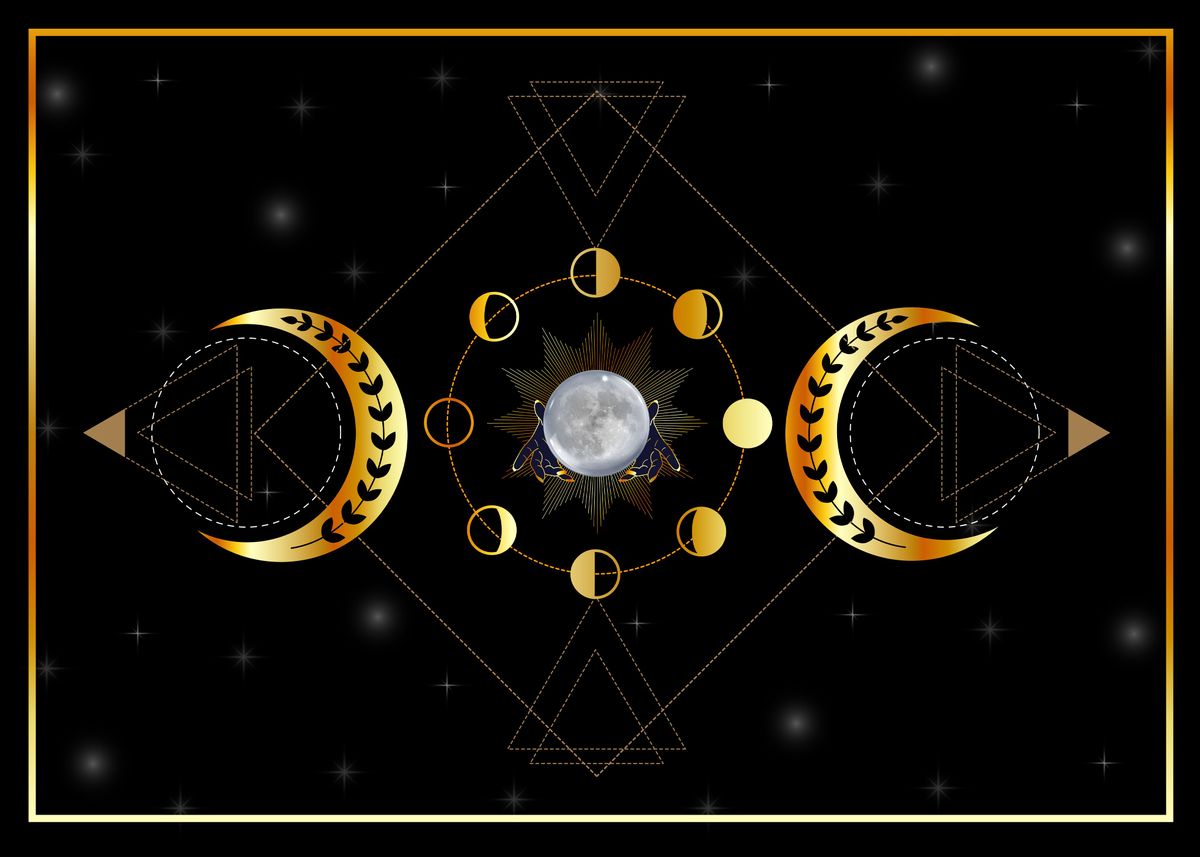 Triple Goddess moon symbol' Poster