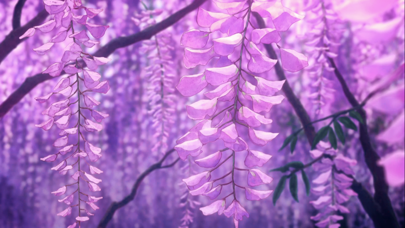 Anime flower, Anime scenery, Wisteria tree
