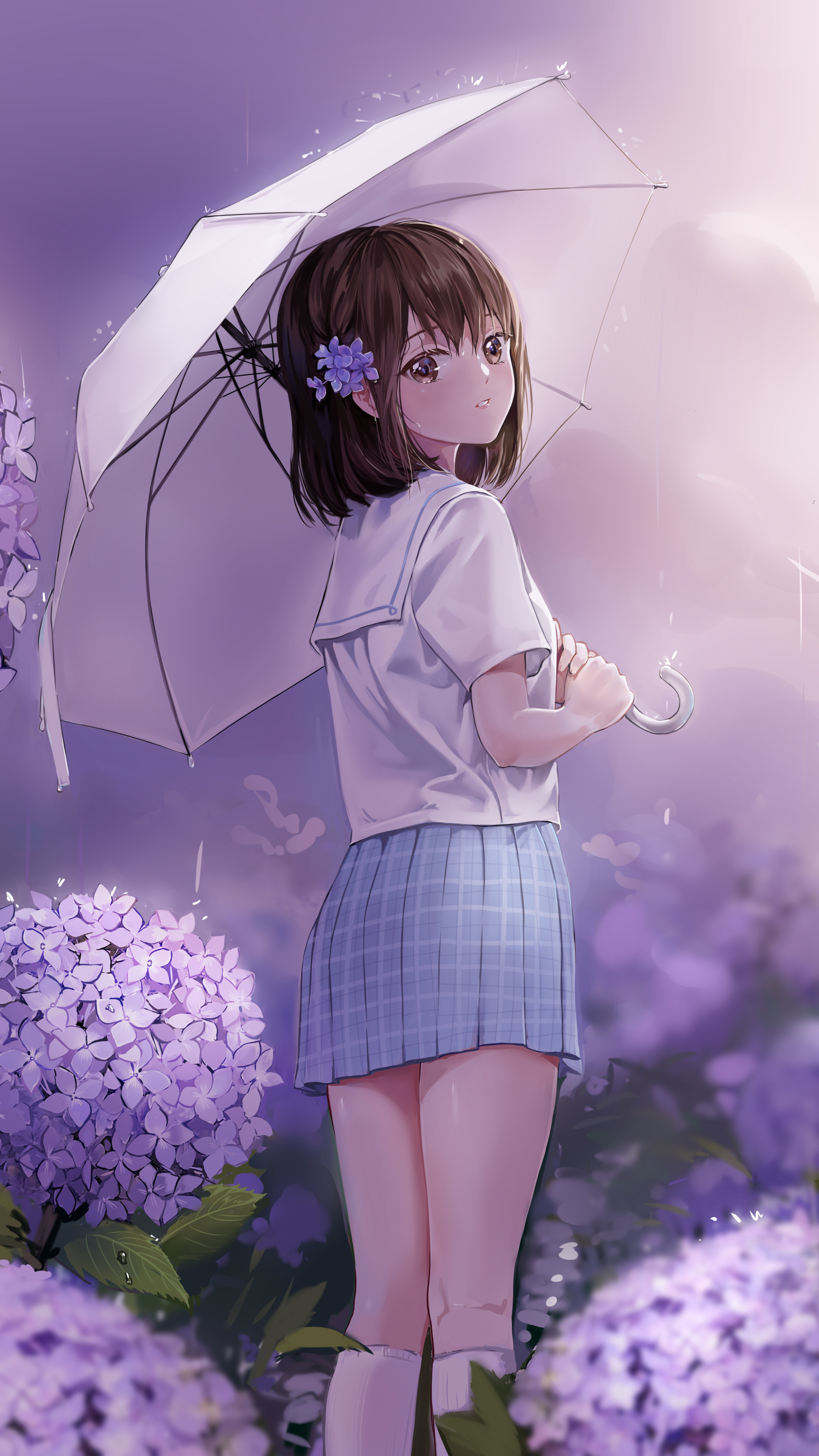 Mobile wallpaper: Anime, Girl, Umbrella