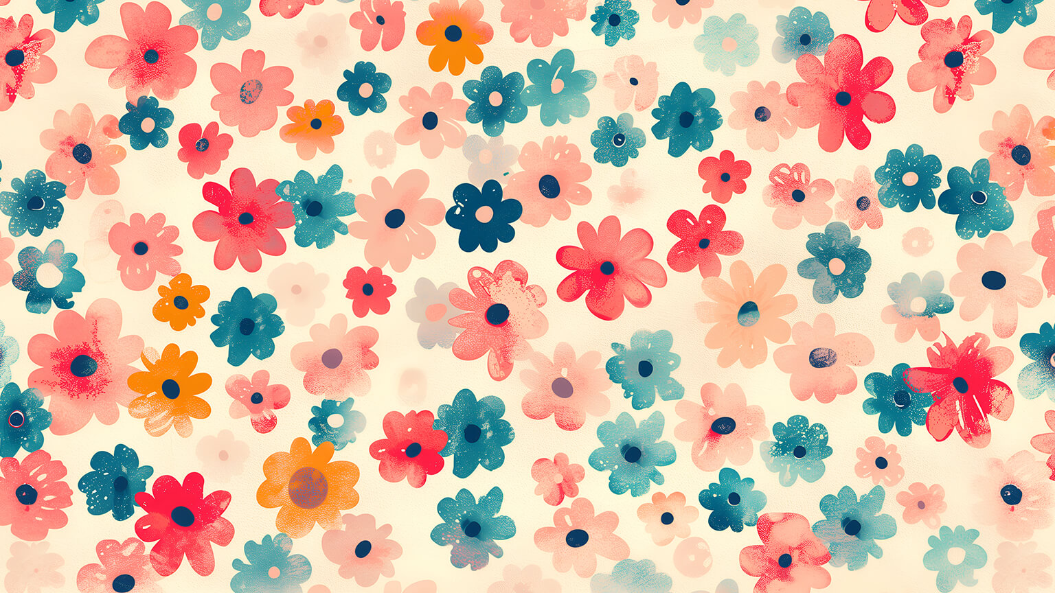 Preppy Flowers Pattern Desktop