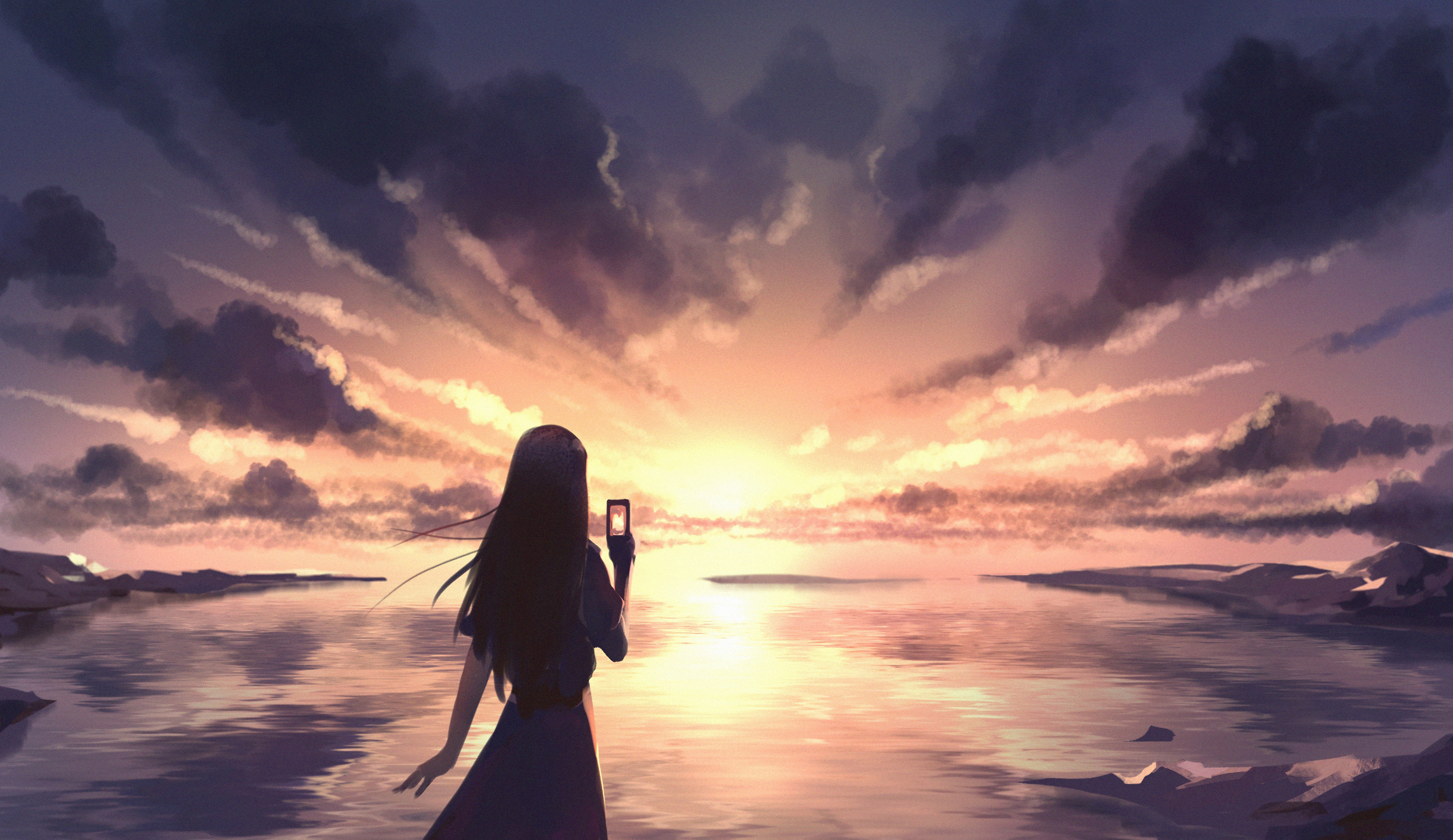 Anime Girl Taking Selfie