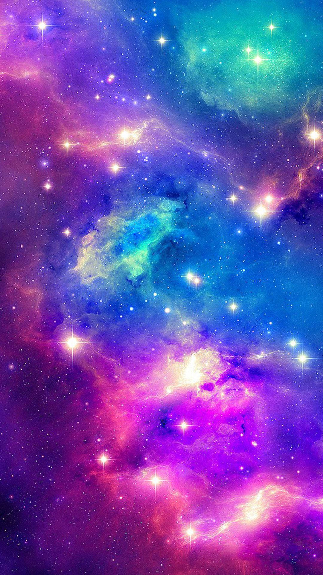 Download Neon Stars Space iPhone Wallpaper