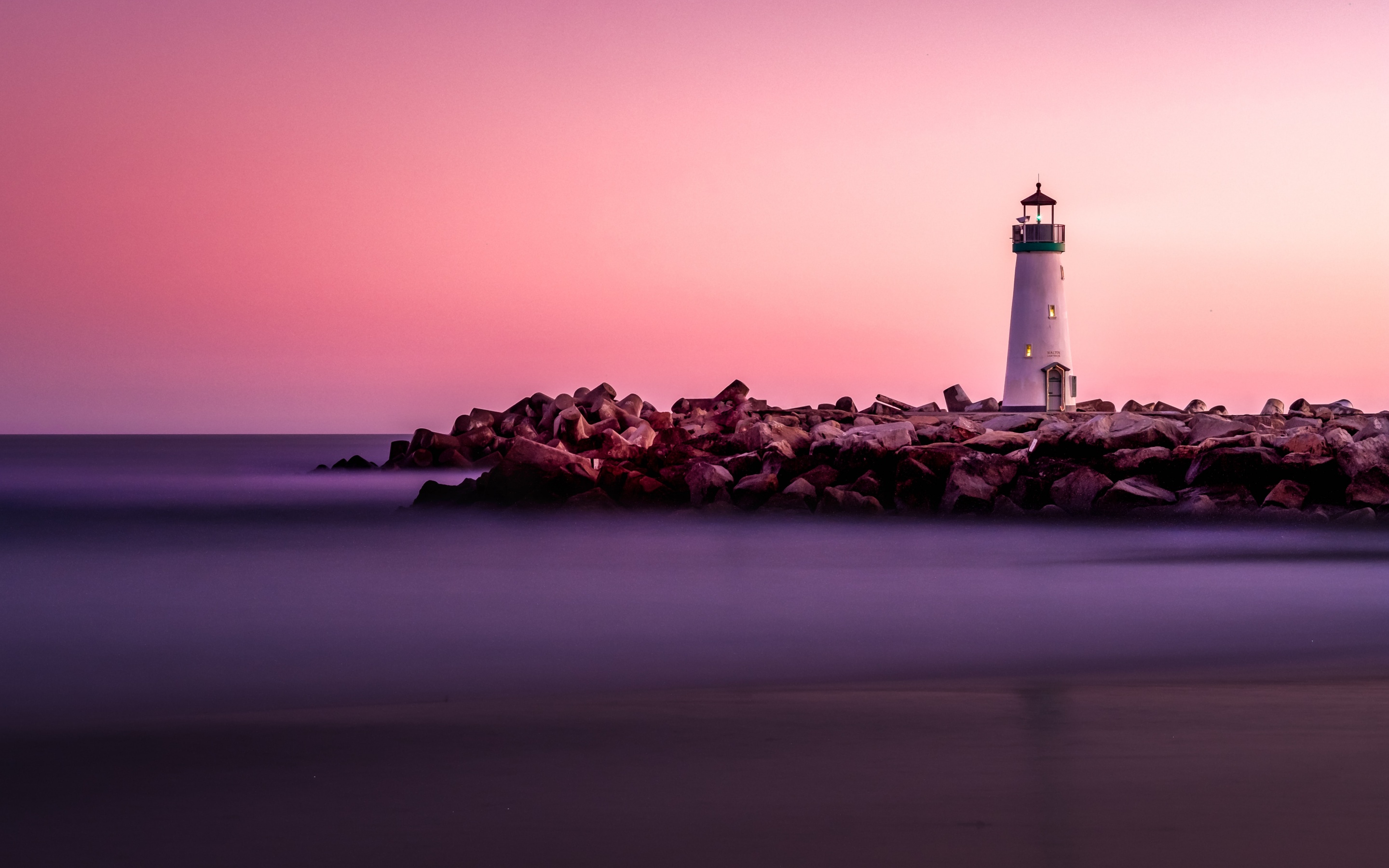 Lighthouse Wallpaper 4K, Pink Hour
