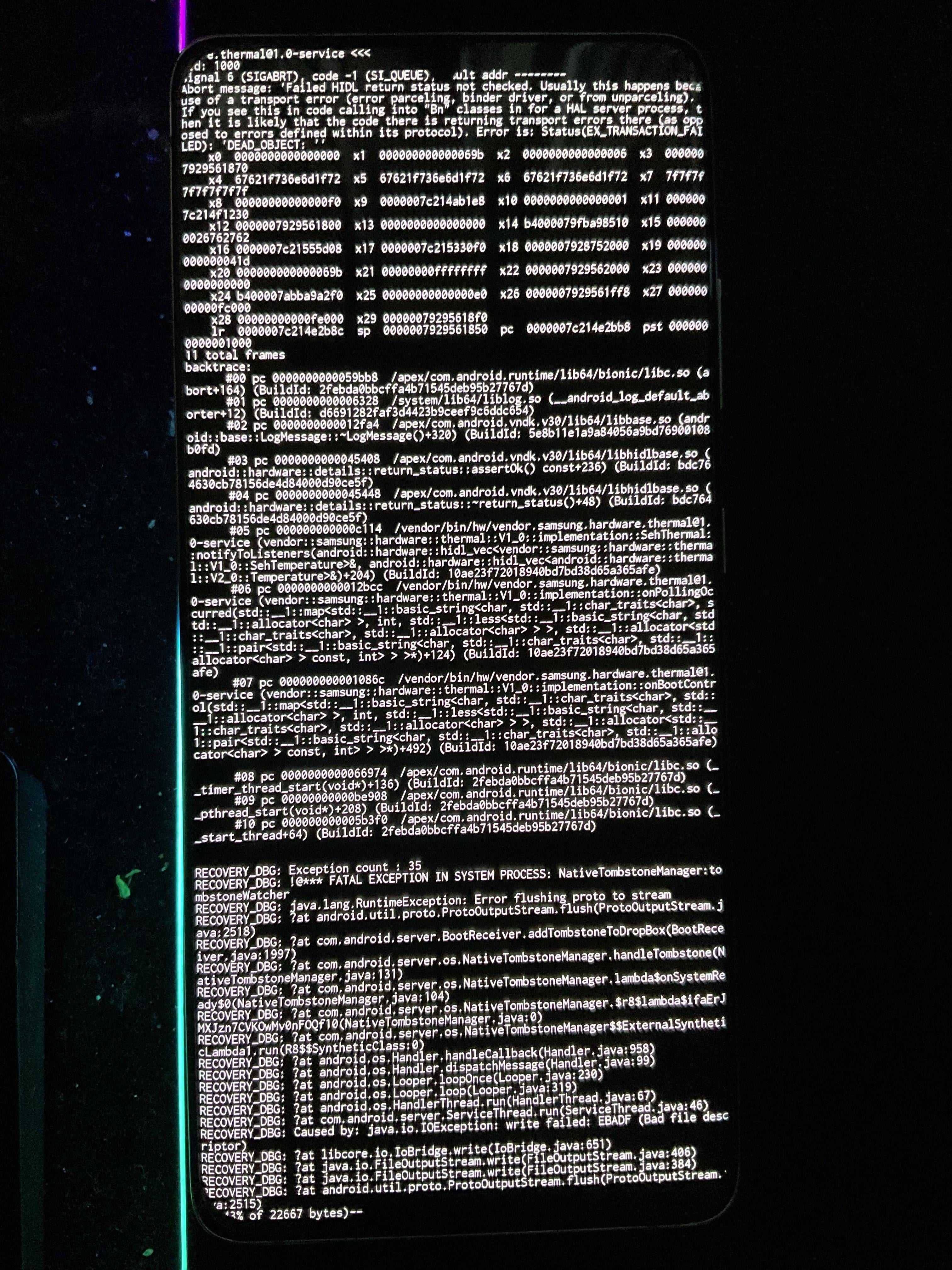 Phone error after updating to android