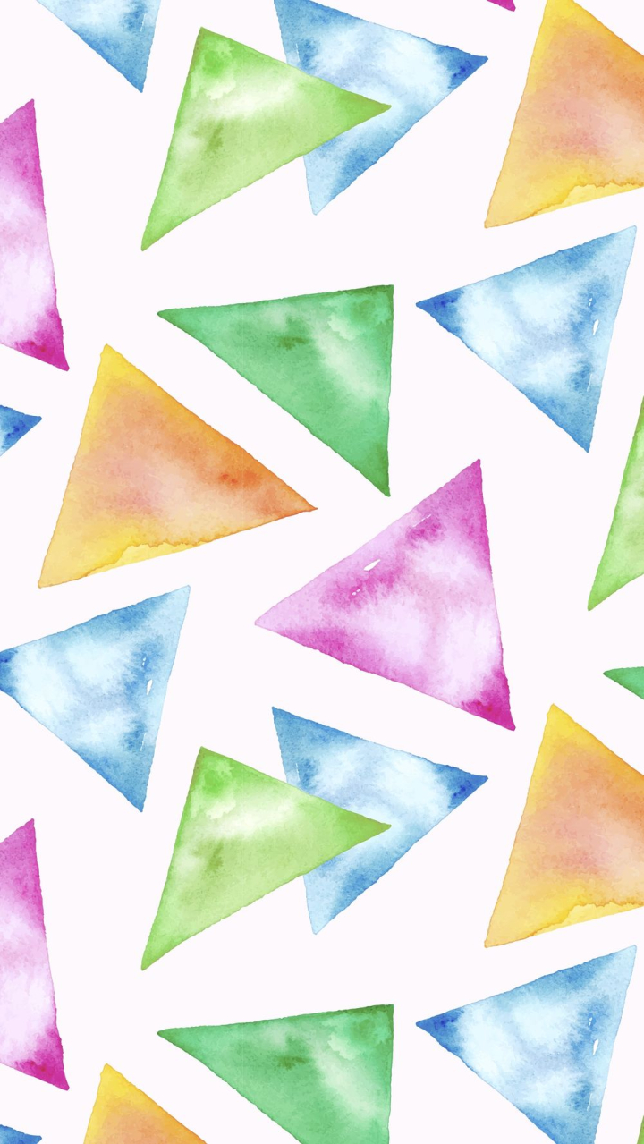 Watercolor iPhone wallpaper, geometric