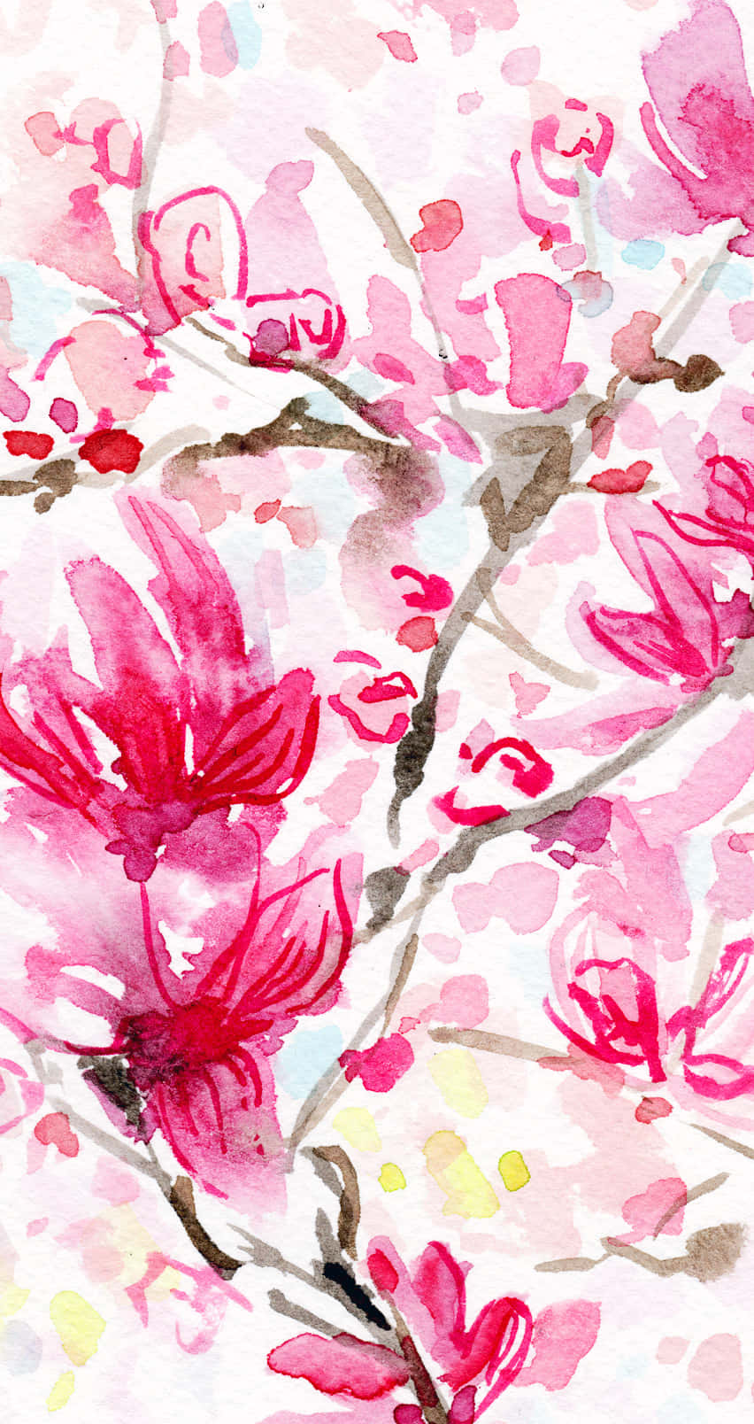 Colorful Pink Watercolor Wallpaper