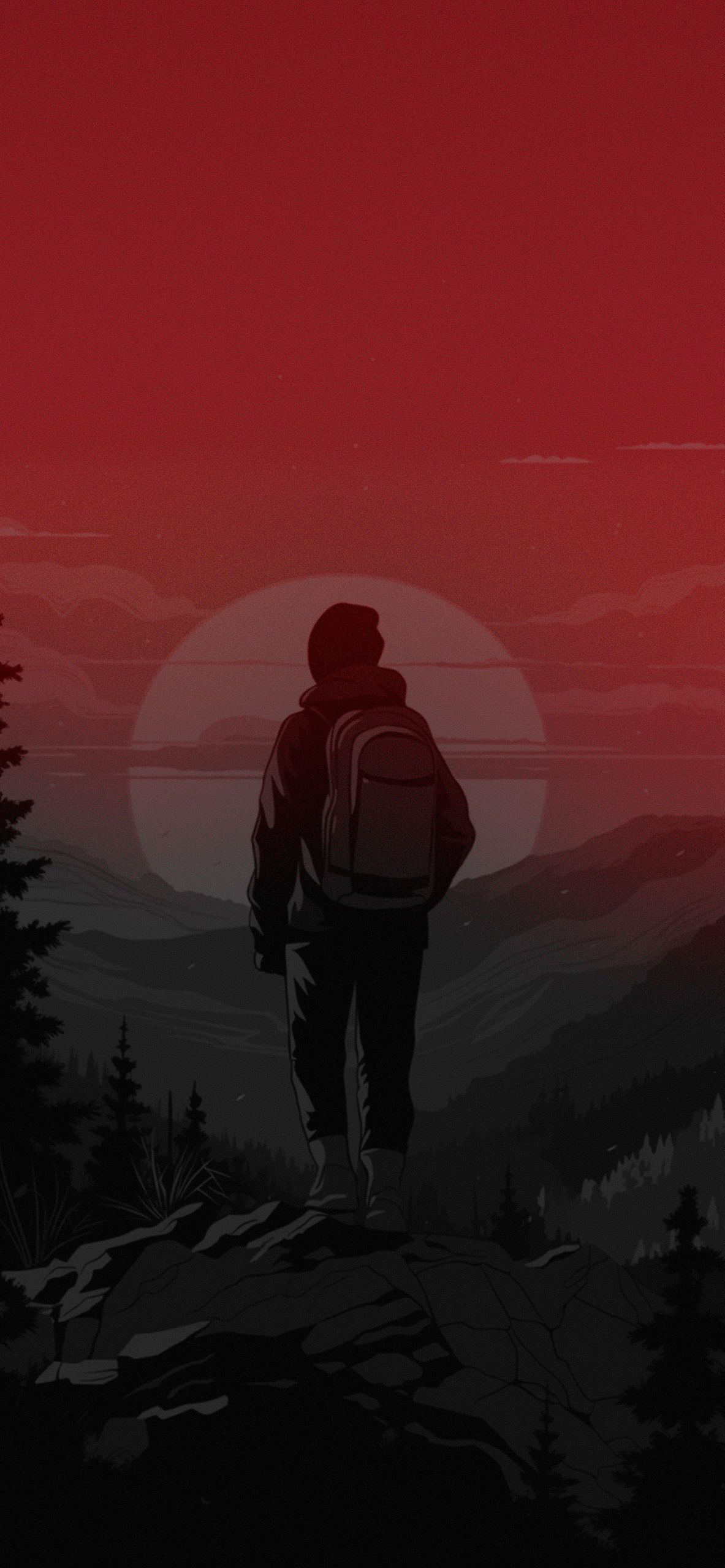 Hiking Sunset Wallpaper for iPhone