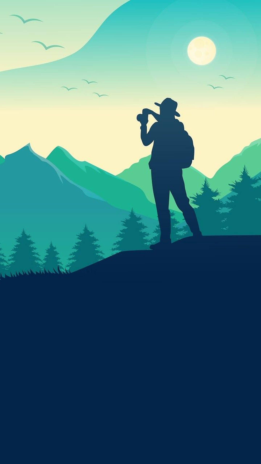 Download free Hiking Blue Vector Art