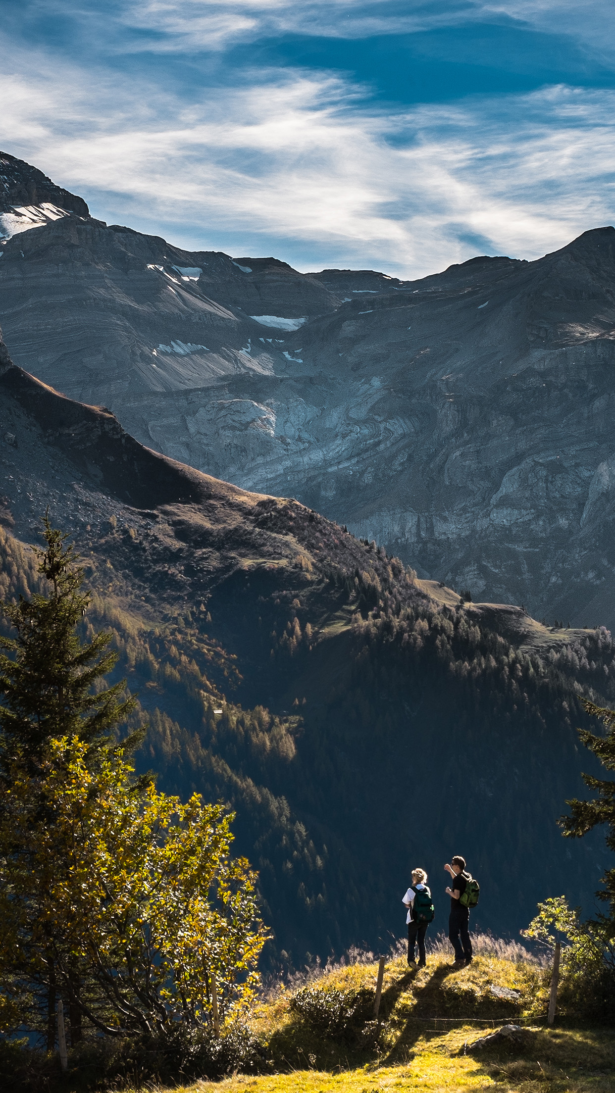 Landscape mountain view sky green