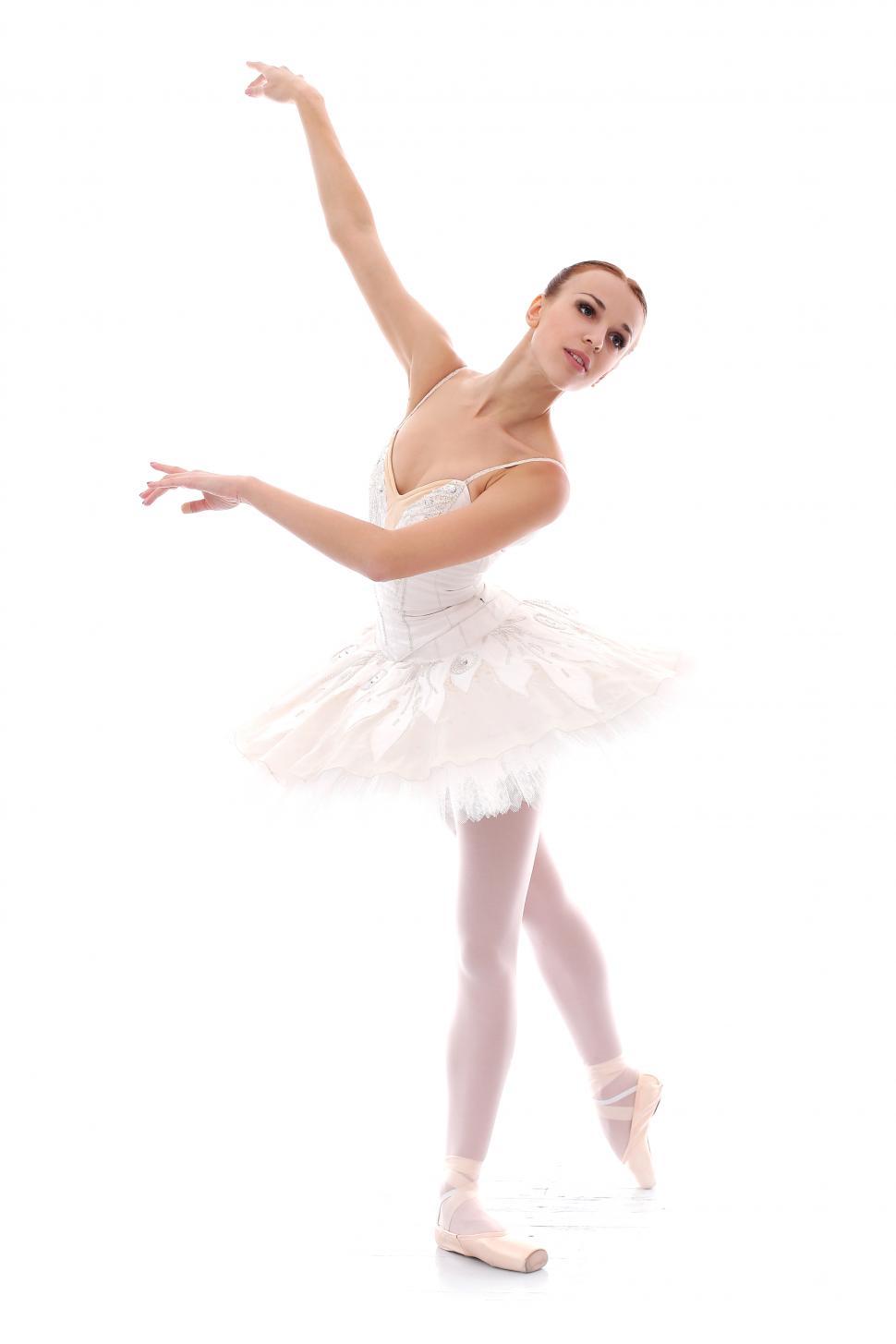ballet pose on white background