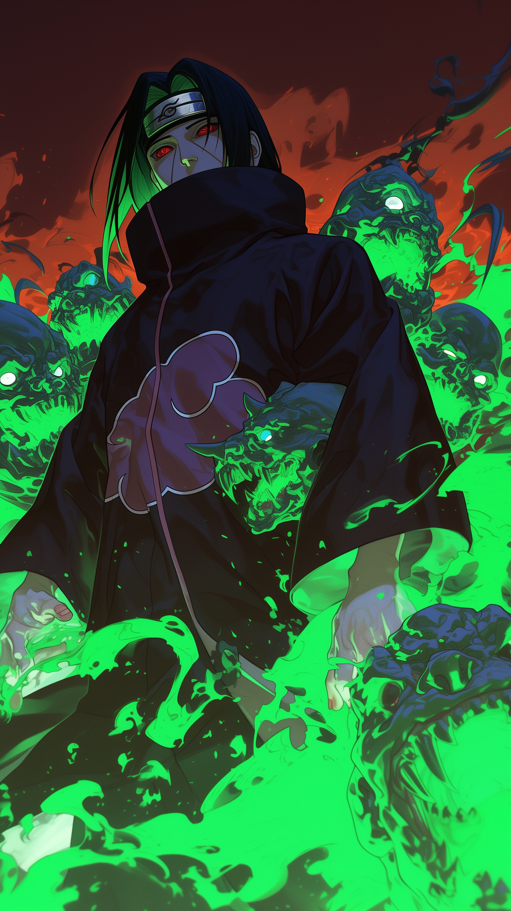 Itachi Uchiha Neon Glow Anime