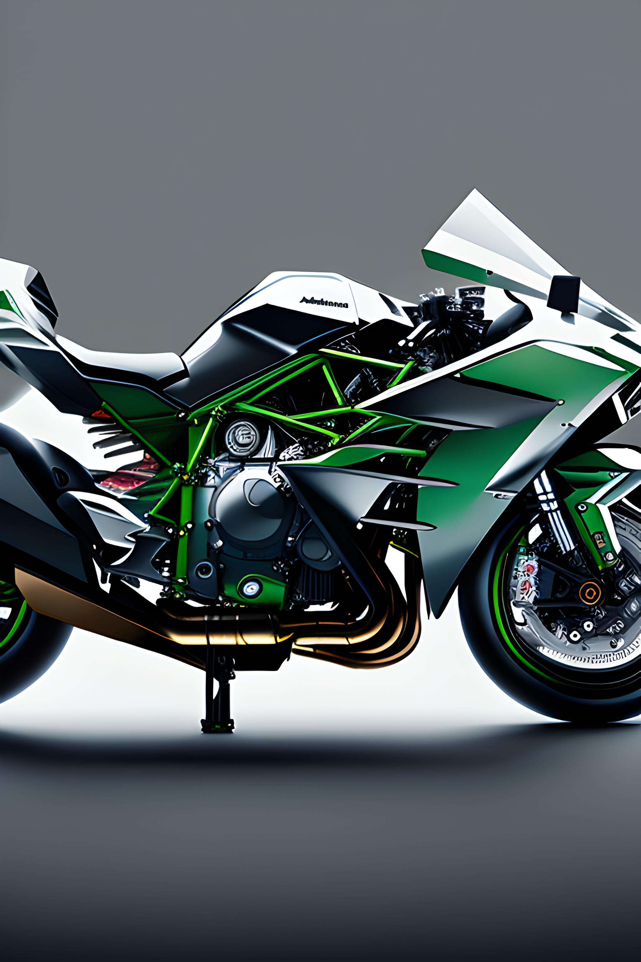 a kawasaki ninja h2r with nos