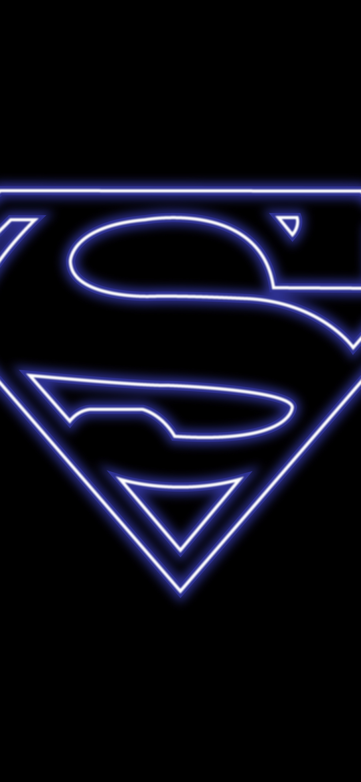 Superman Neon Logo AMOLED Wallpaper 4K