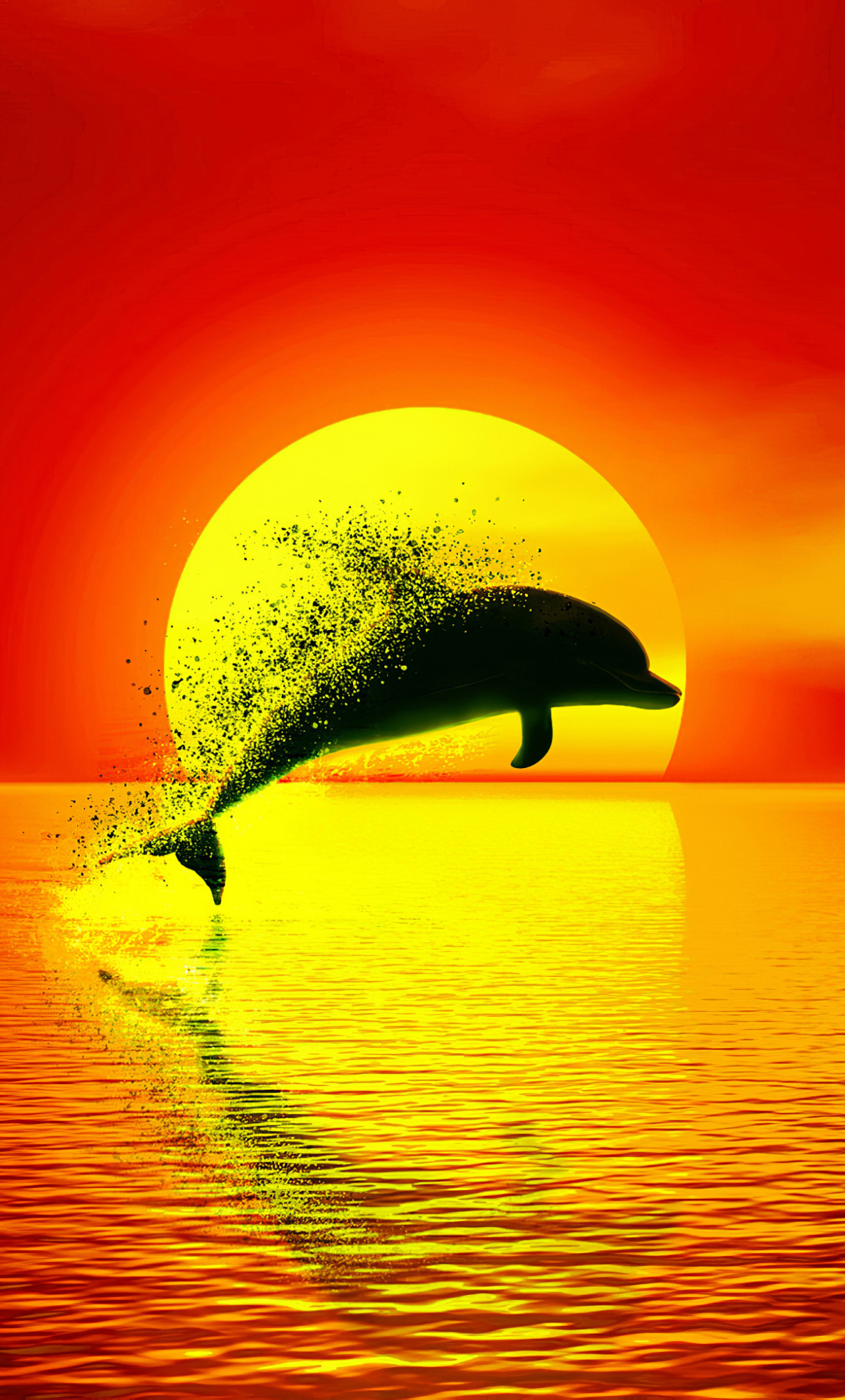 Download wallpaper 1280x2120 dolphin