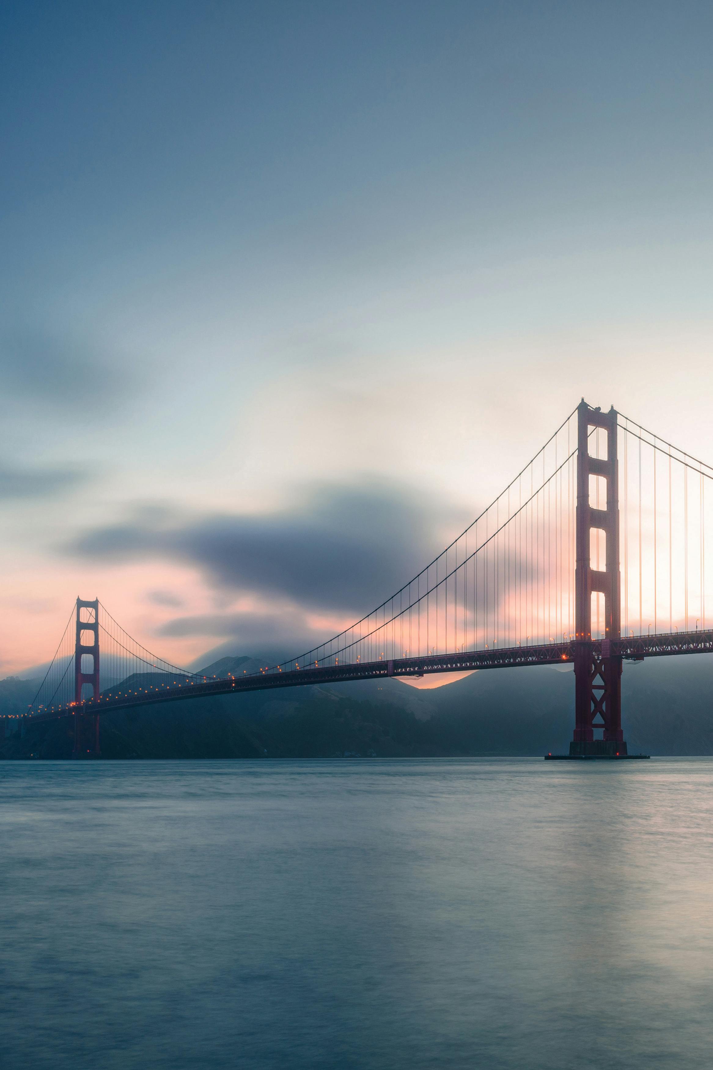 Silhouette of Golden Gate Bridge during
