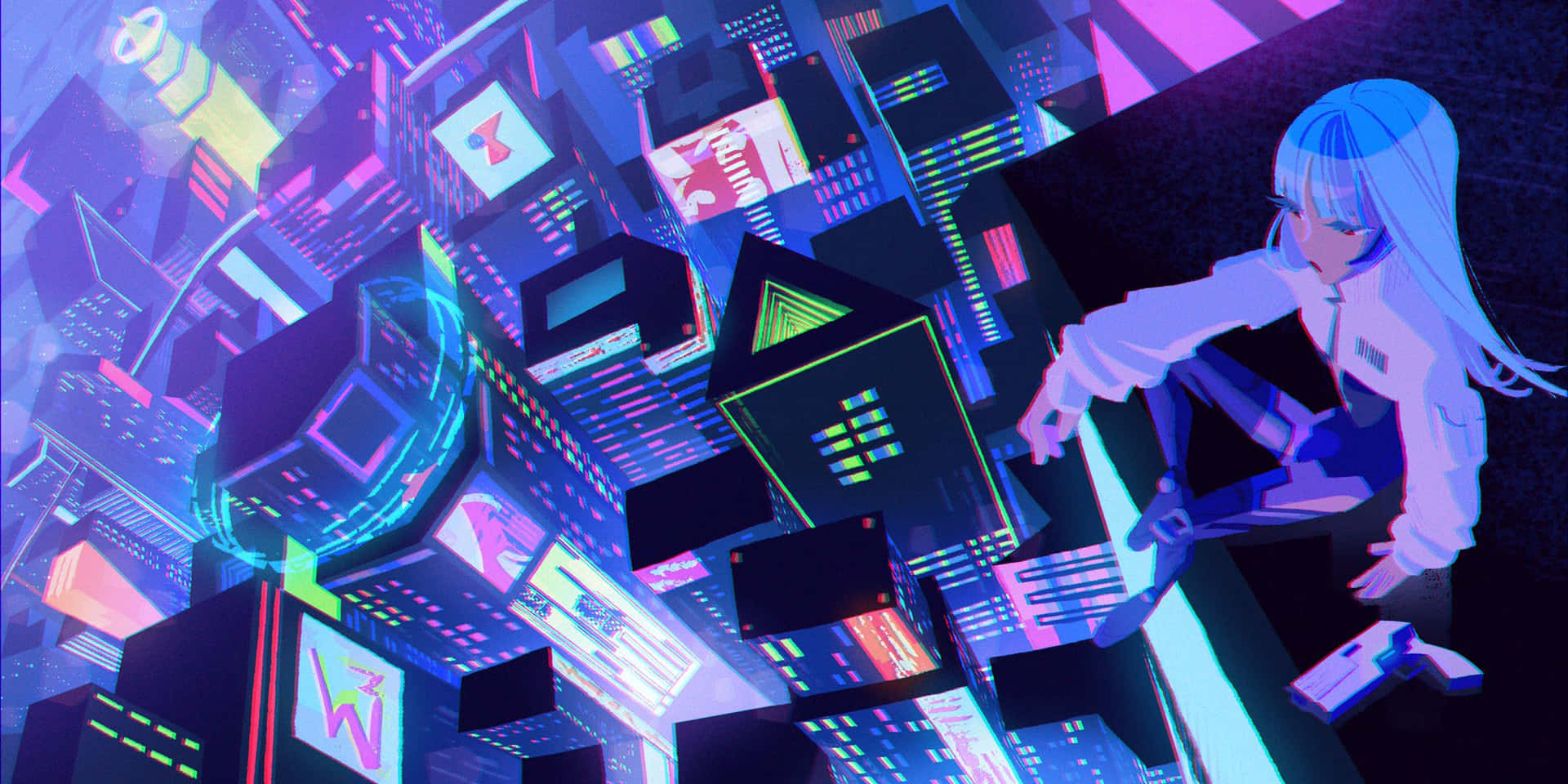 Hatsune Miku Vaporwave Anime Wallpaper