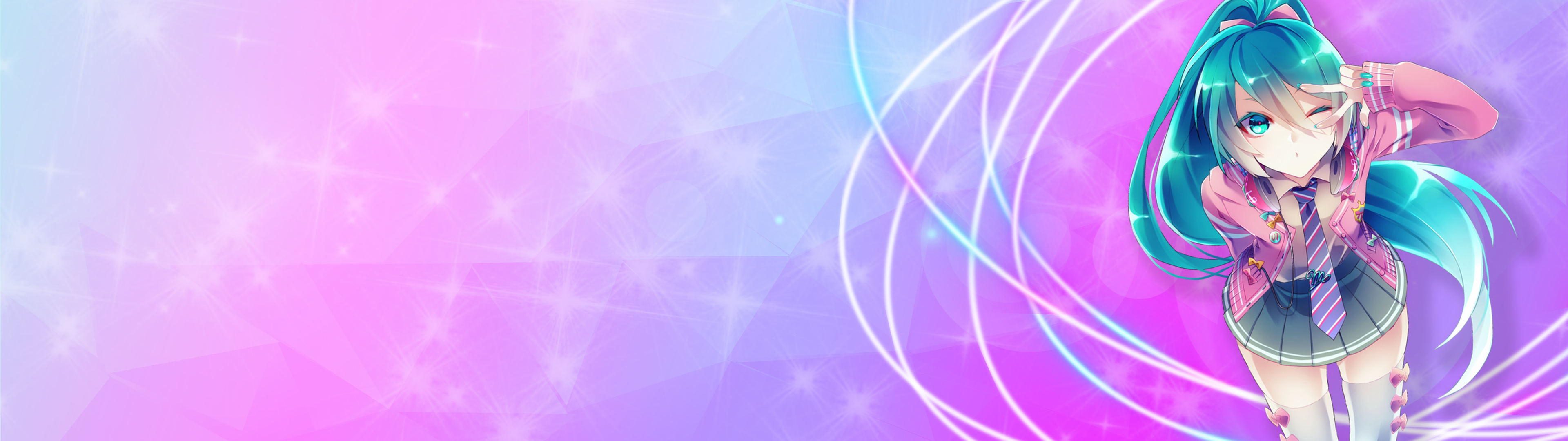 Here's a dual screen miku wallpaper i