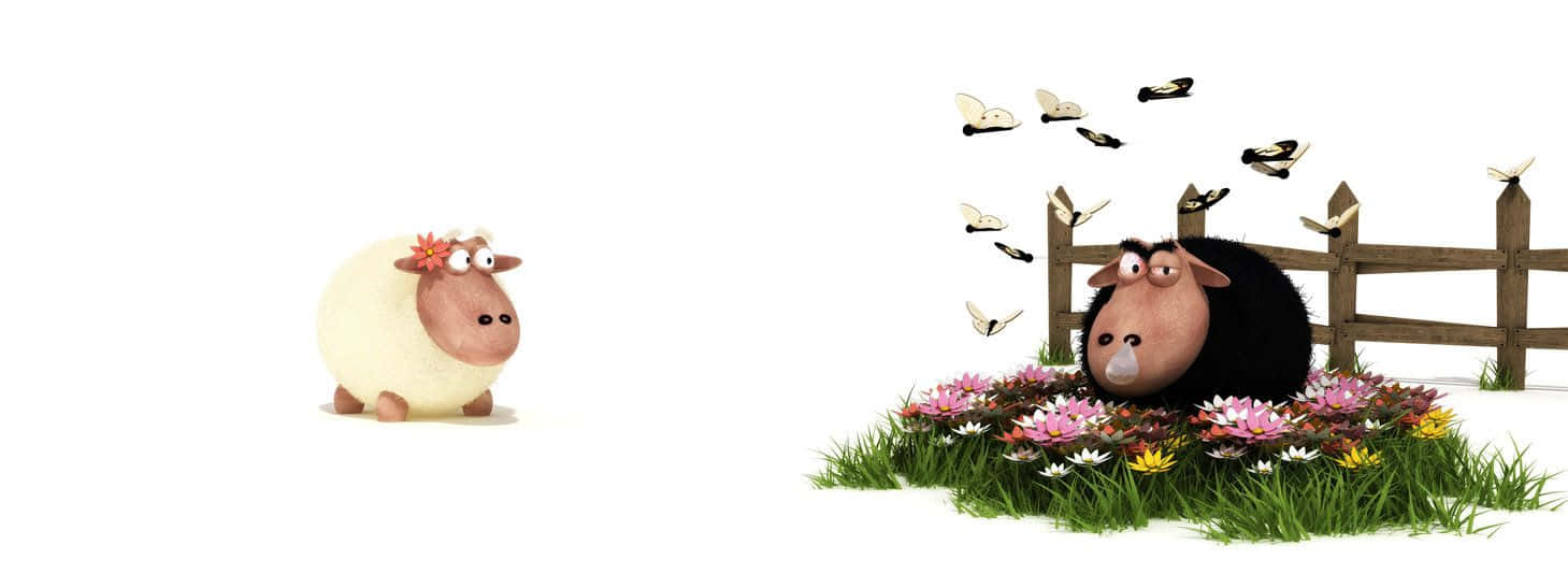 Download Funny Sheep Spring Dual Screen