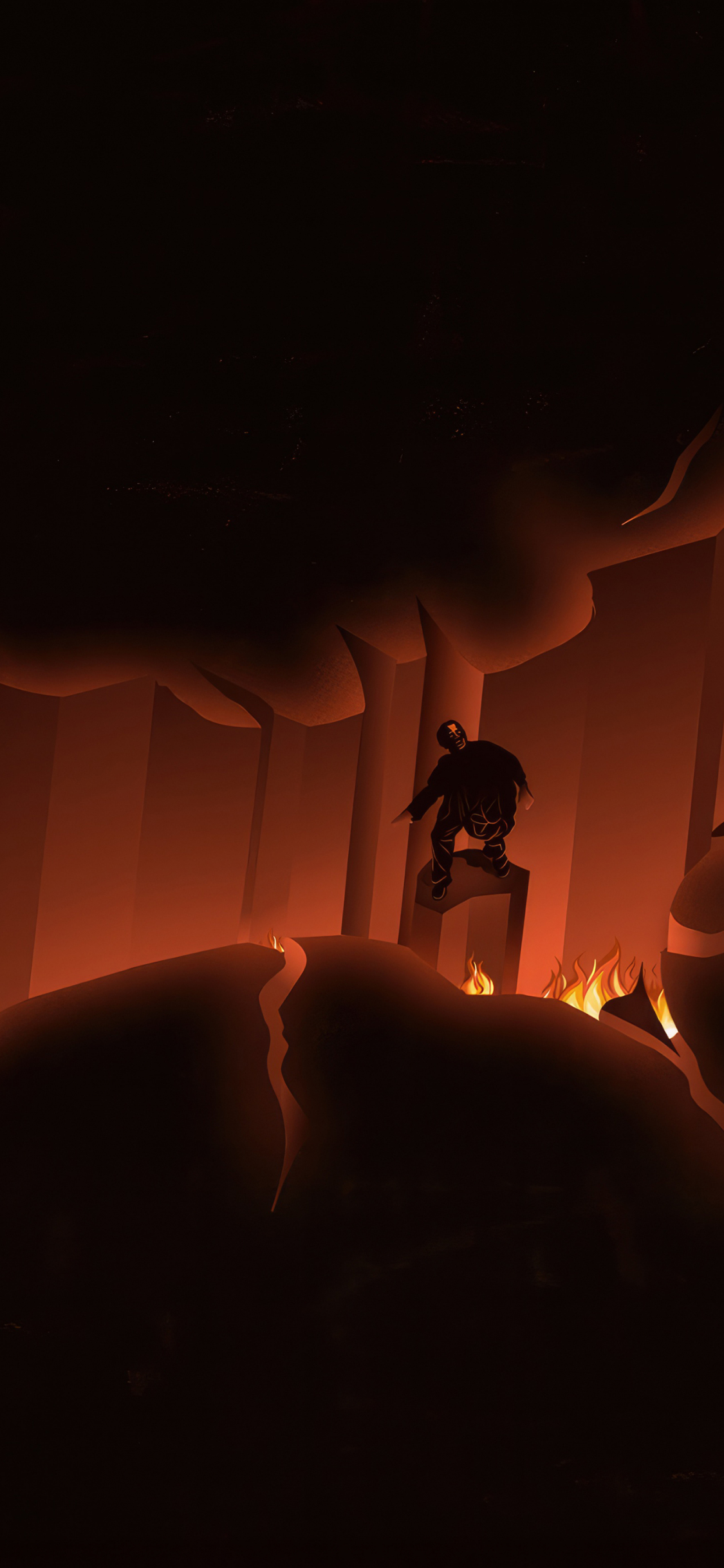 Download wallpaper 1125x2436 the dark