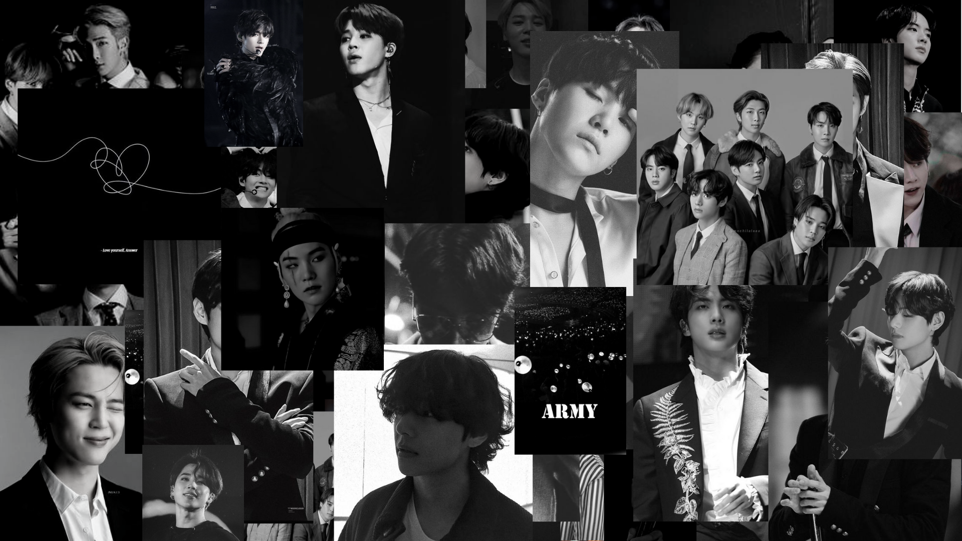 Black BTS Desktop Wallpaper. Bts