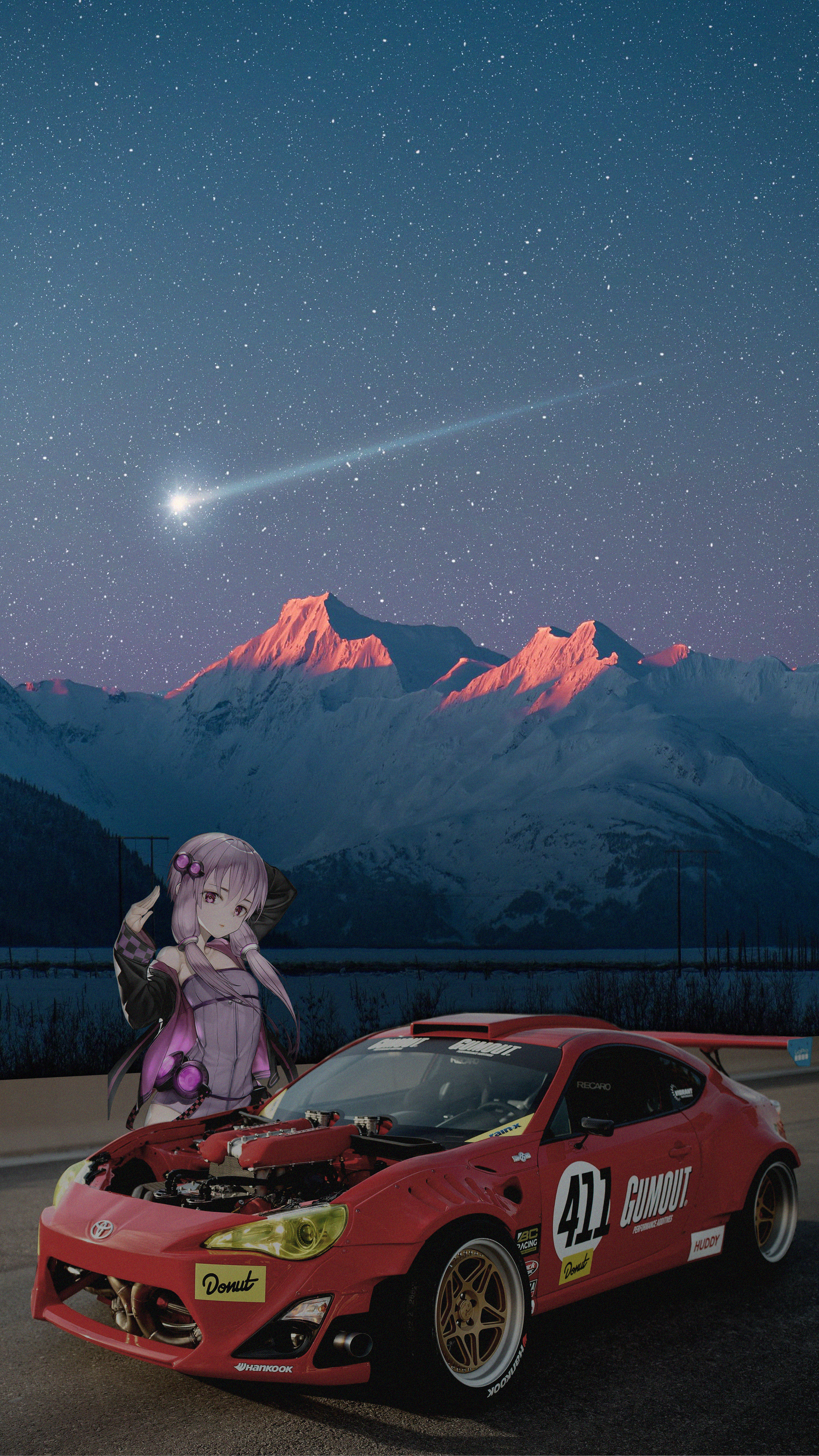 stars, anime girls, Toyobaru, jdmxanime