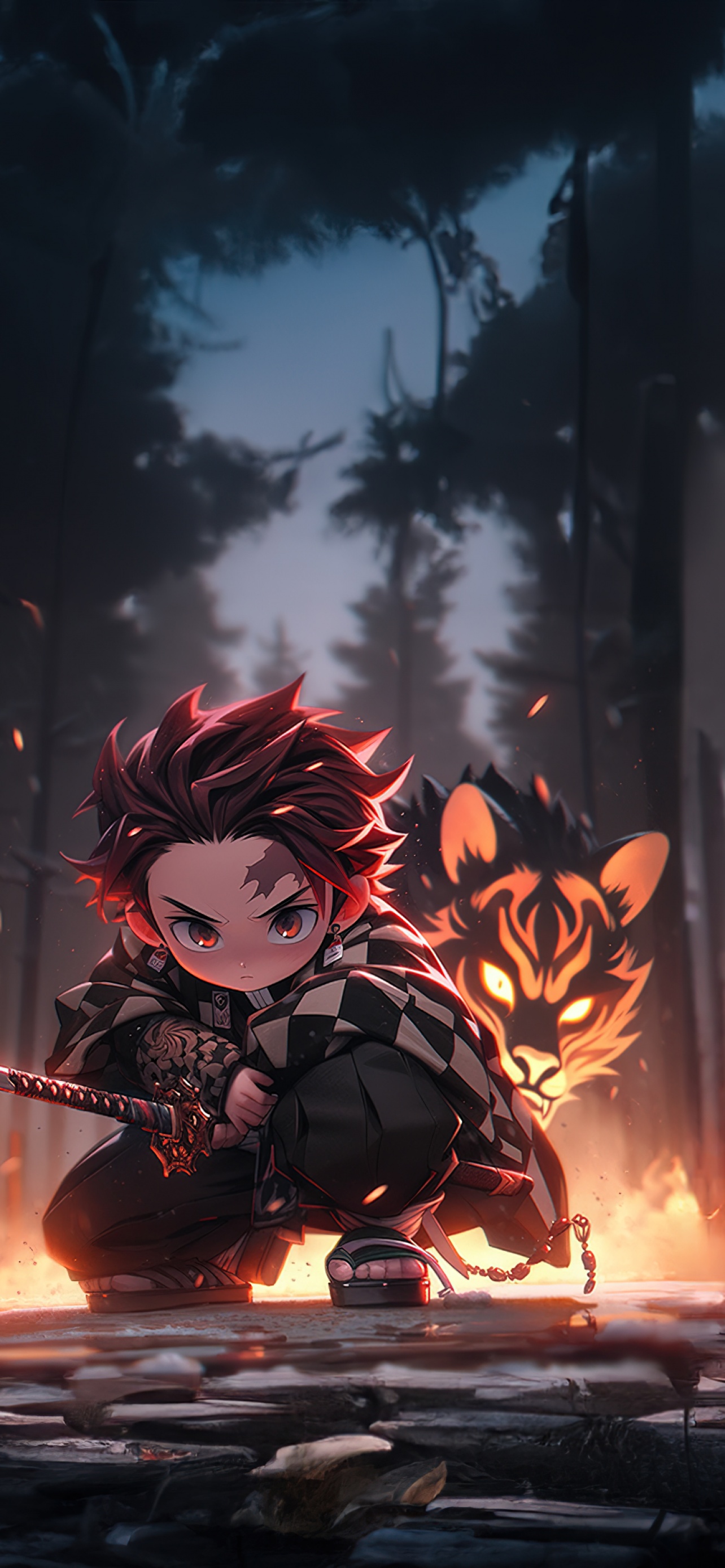 Tanjiro Kamado Wallpaper 4K, Cute anime