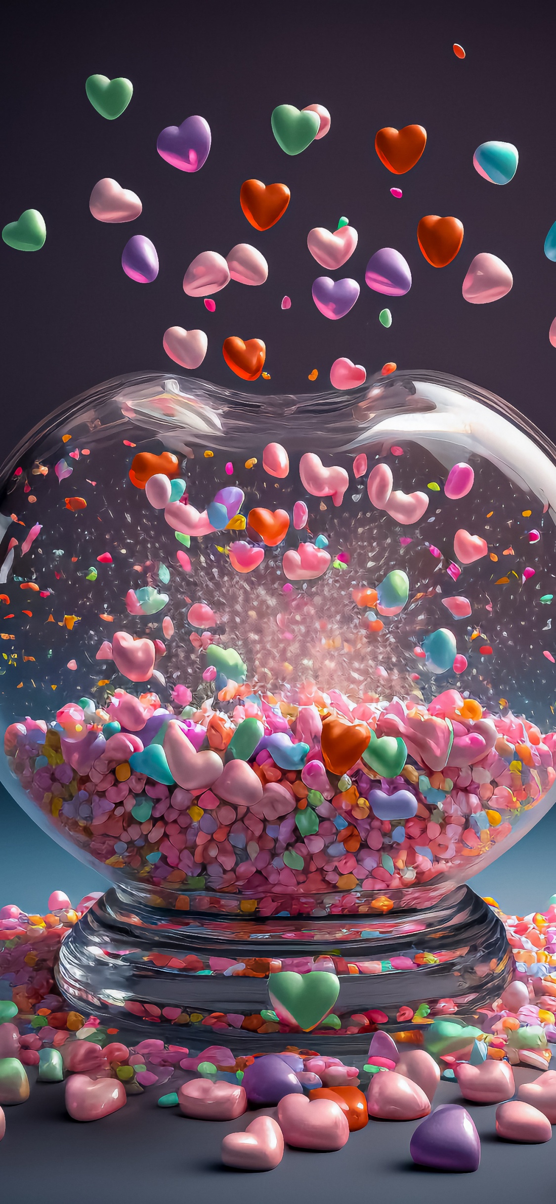 Love hearts Wallpaper 4K, Colorful