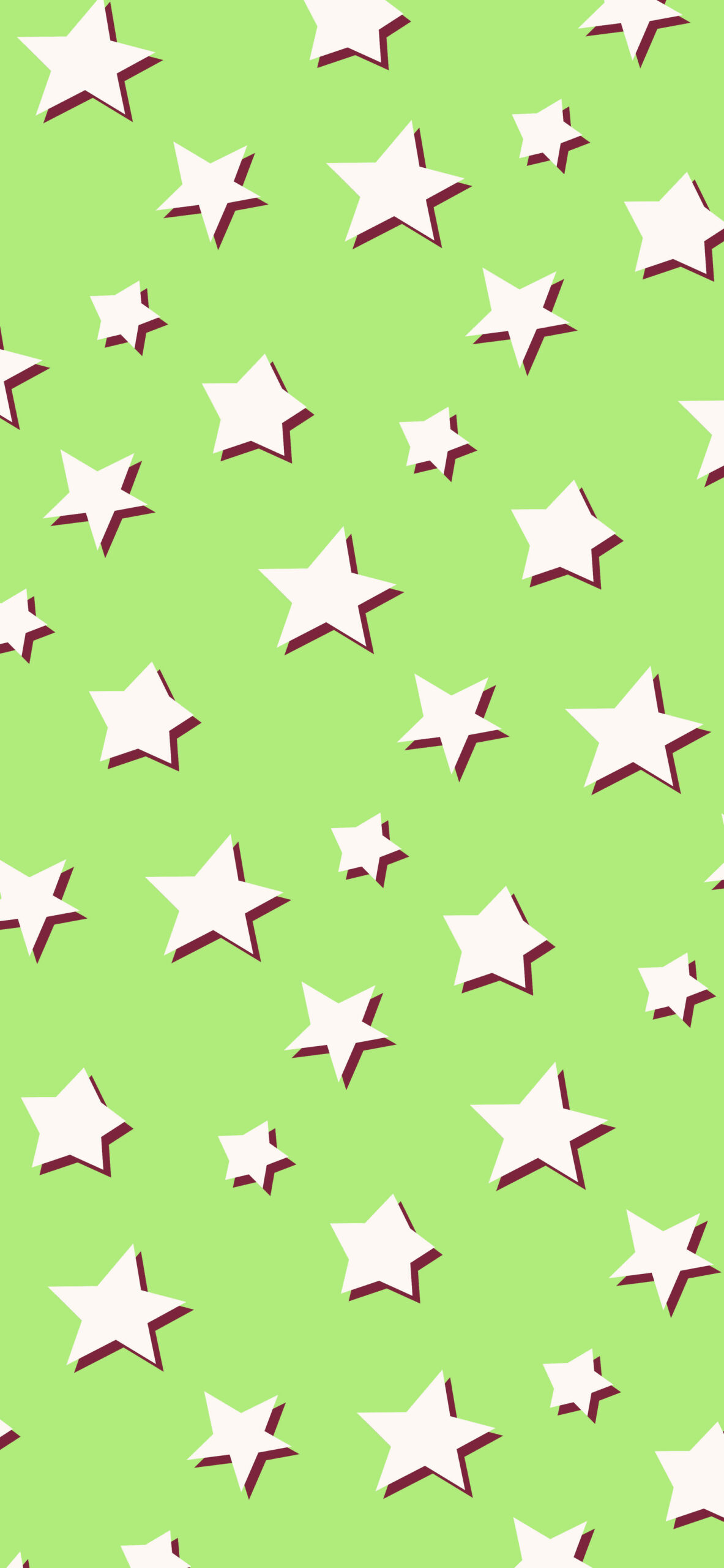 Stars Pattern Green Wallpaper