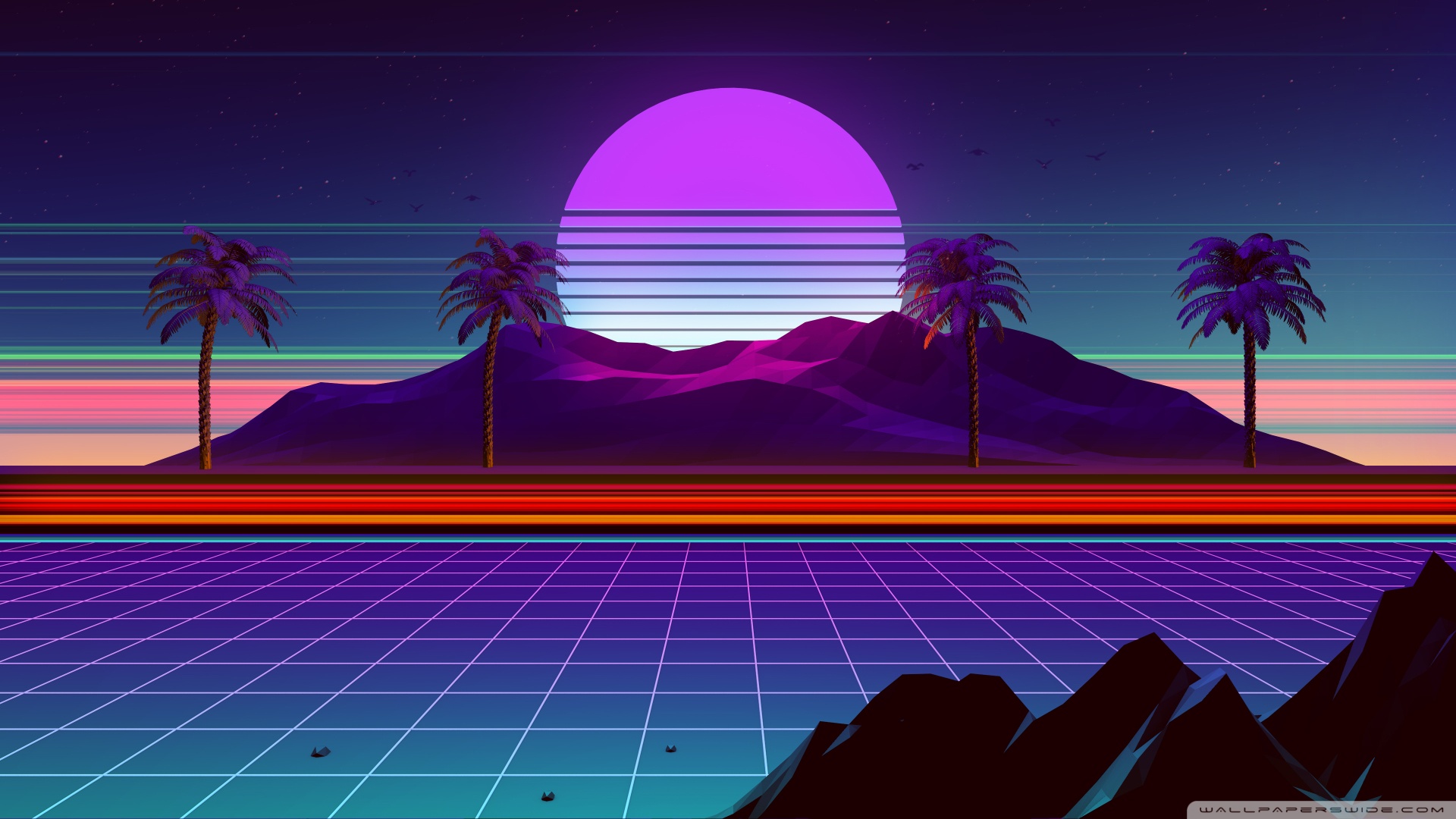 Synthwave, Retrowave 4K UHD Wallpaper for UltraHD Desktop and TV, Widescreen and UltraWide Display, Smartphone and Tablet Devices