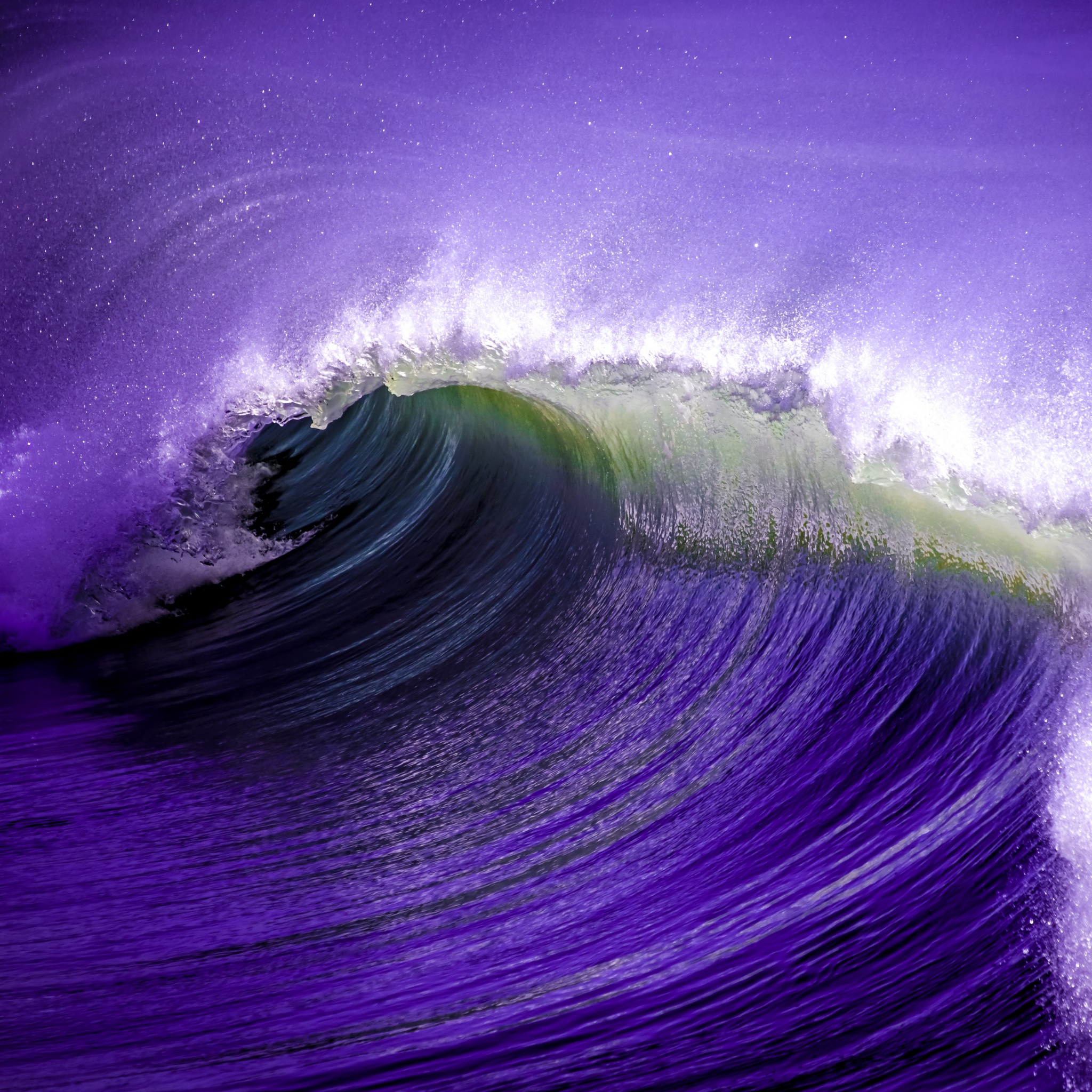Ocean Waves Wallpaper 4K, Purple, Photo