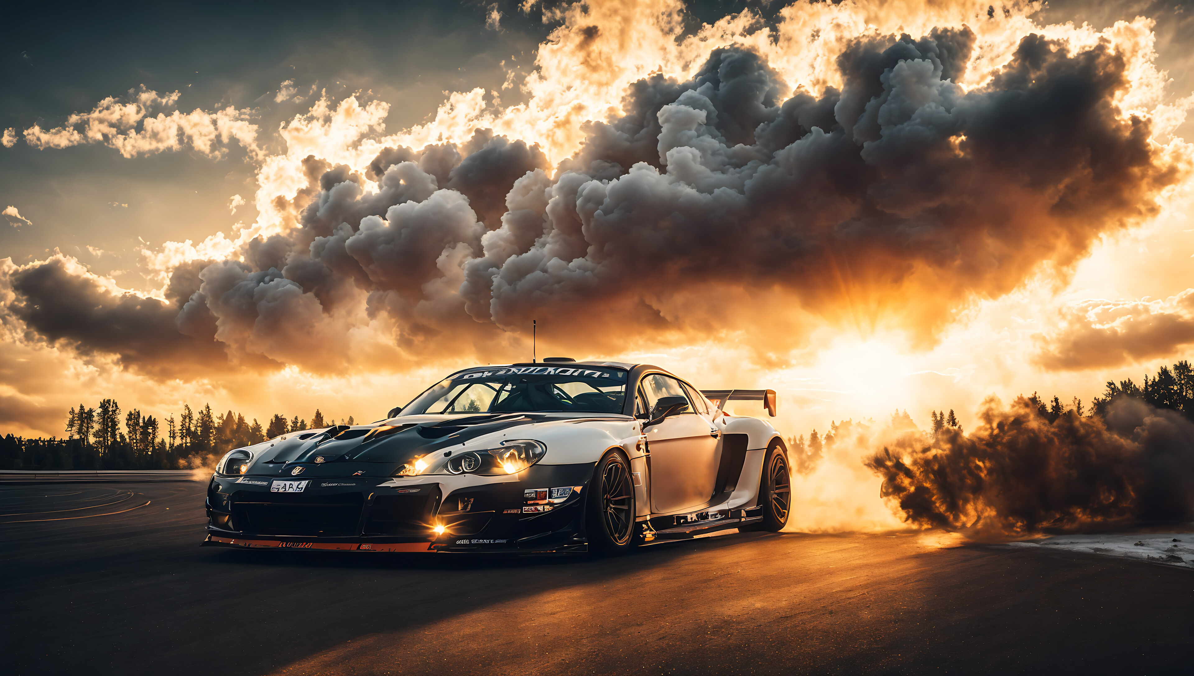 4K Wallpaper: Sports cars on track, r