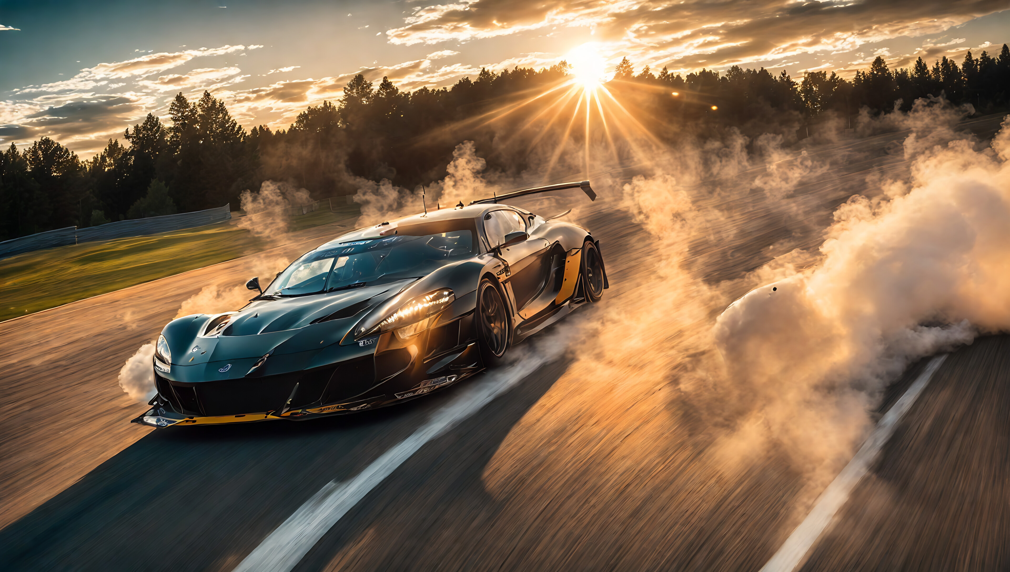 4K Wallpaper: Sports cars on track, r