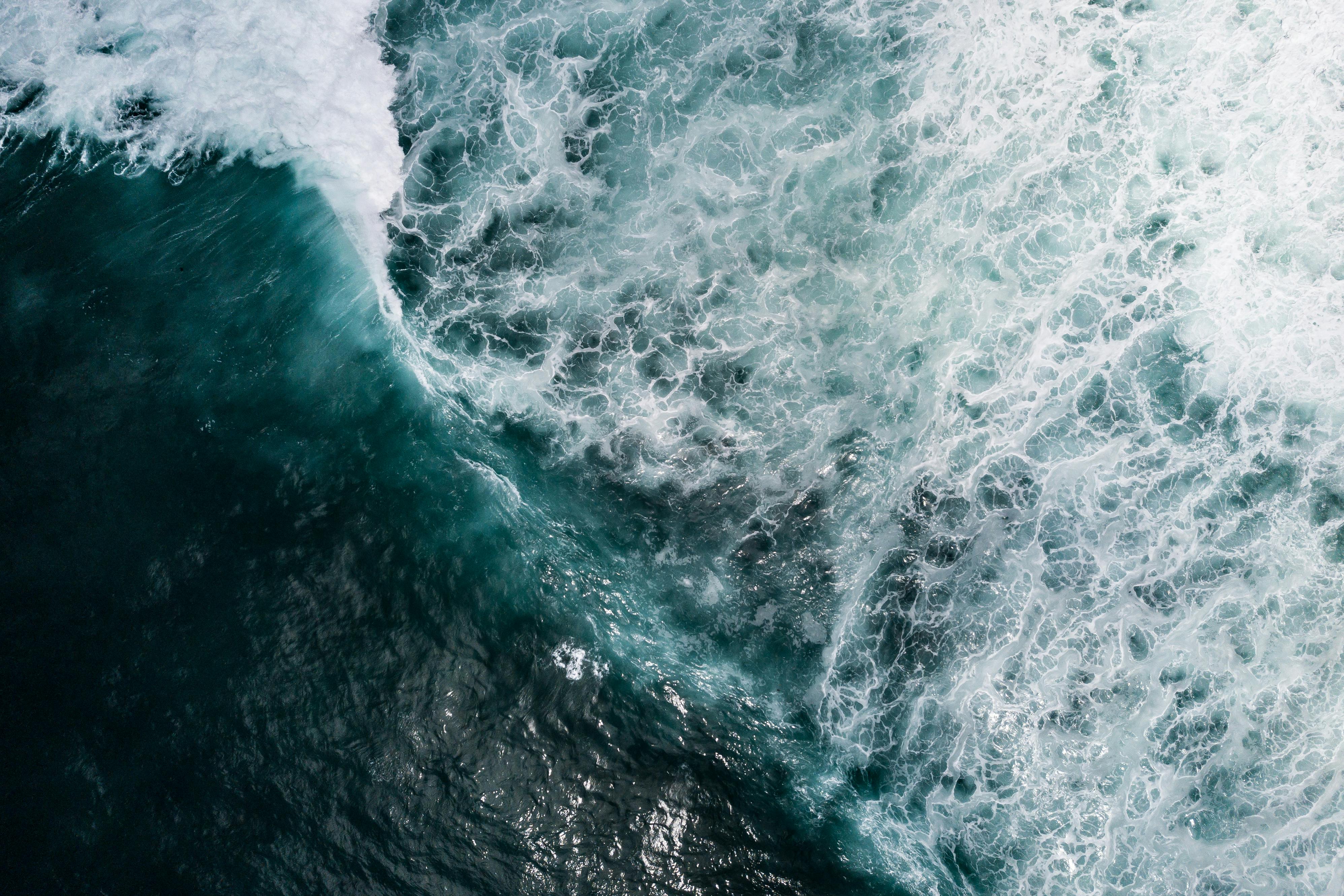 Aerial View of Ocean Waves · Free Stock