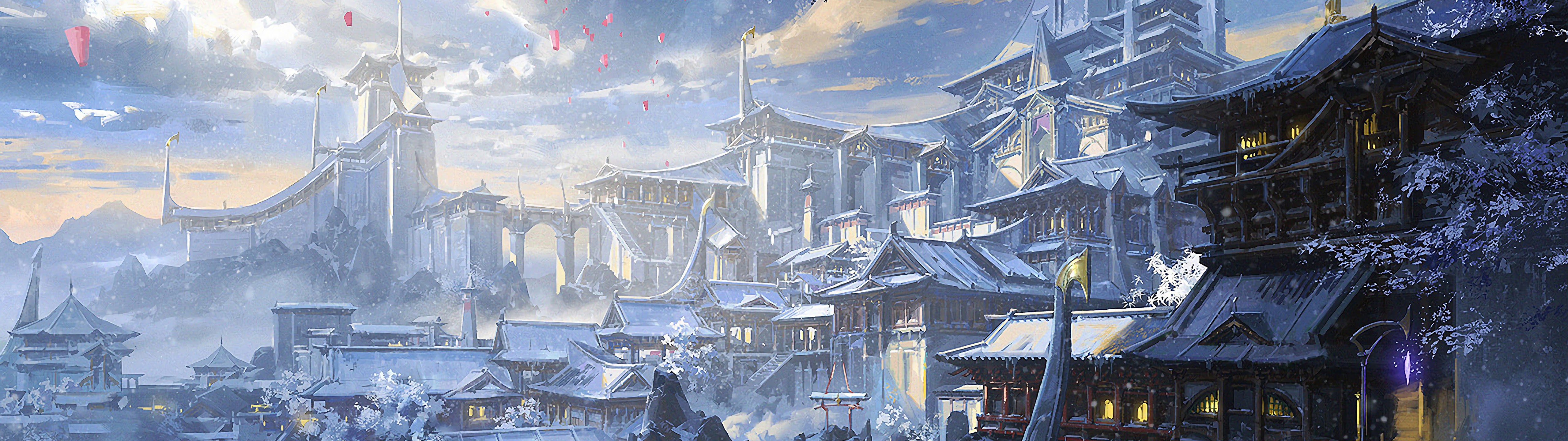 Japanese Castle Fantasy Art 4K