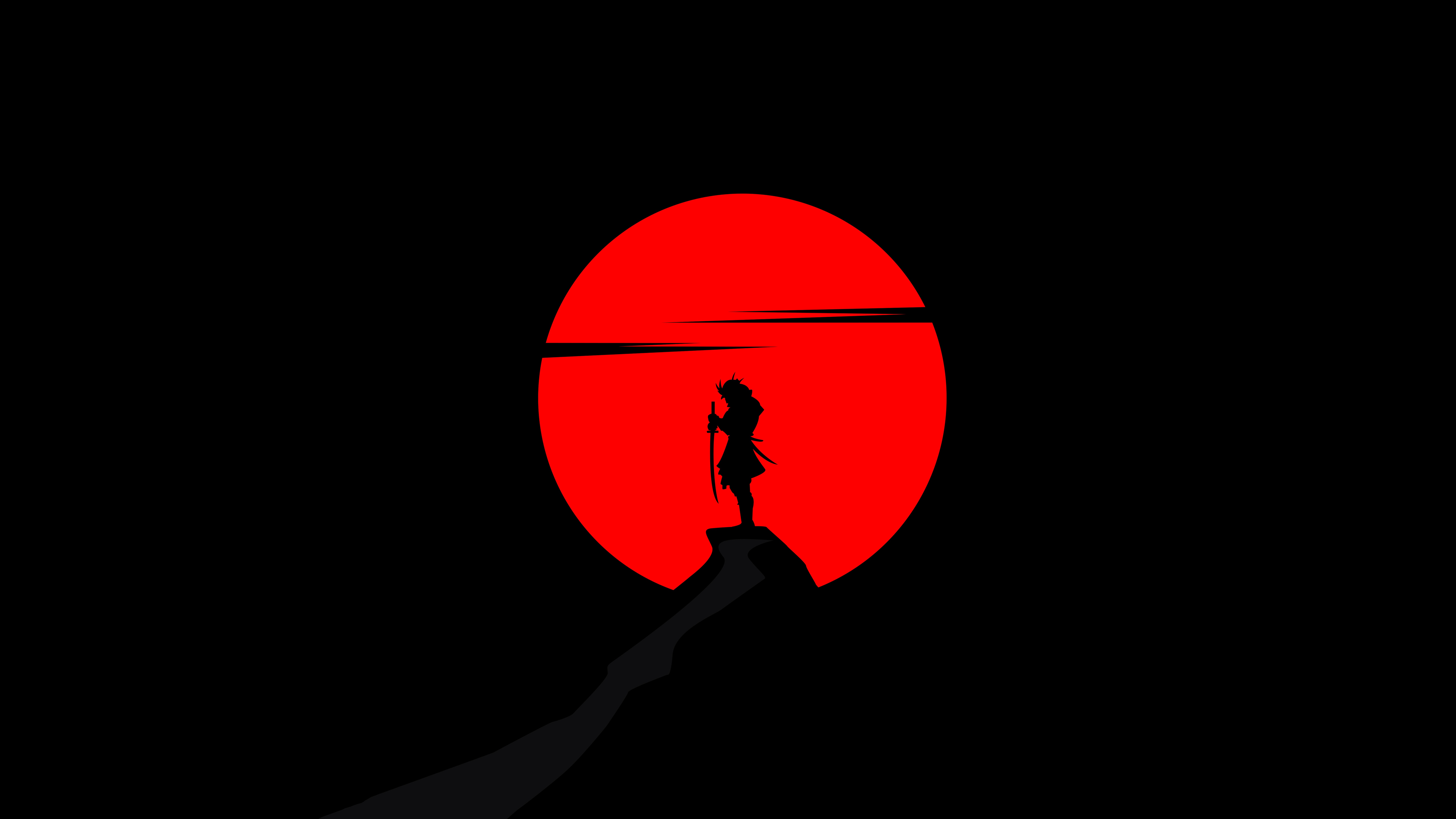 Samurai Silhouette Against the Blood